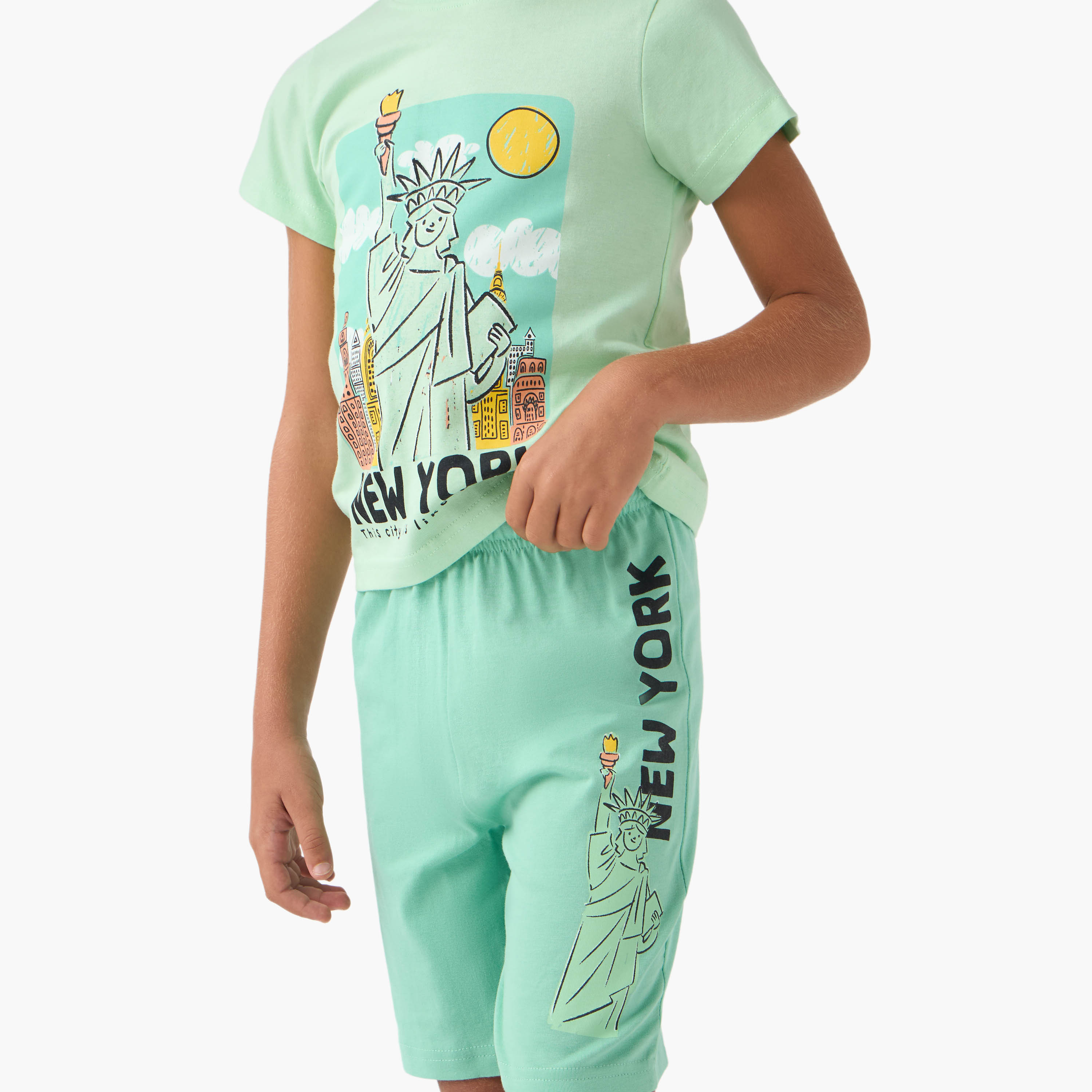 Set of 2 Juniors Printed T-shirt and Pyjamas-boys-clothing-nightwear-image-6