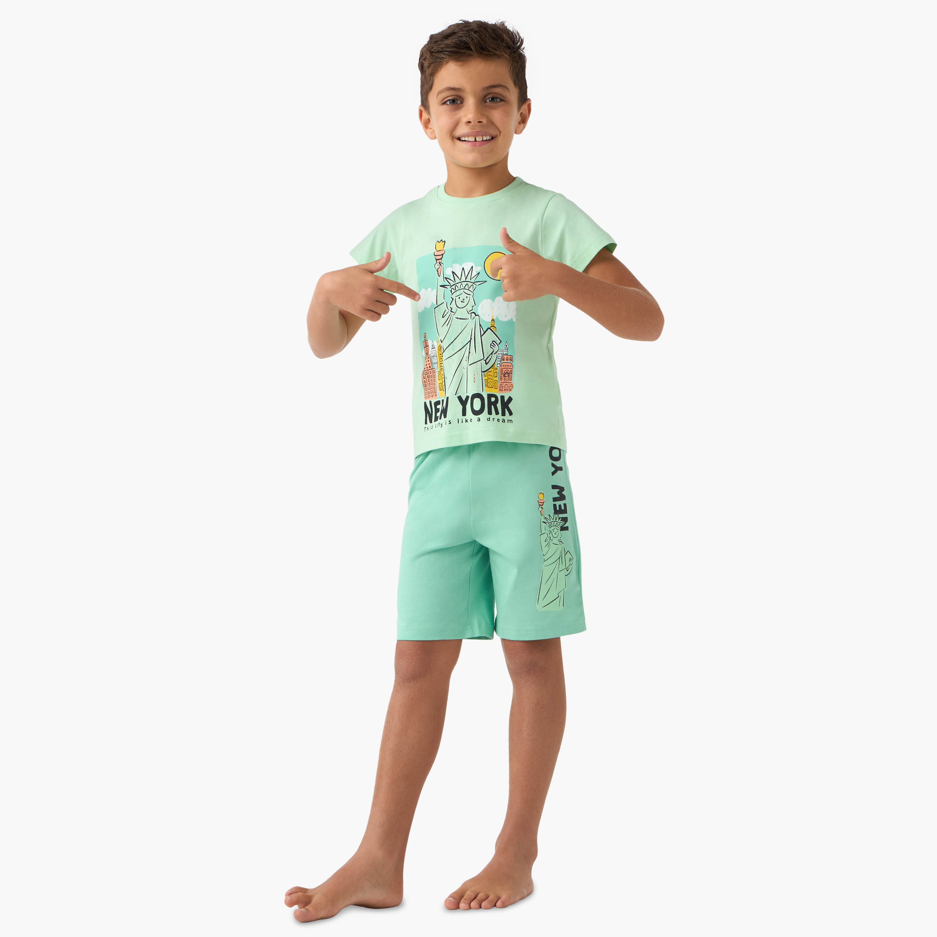 Set of 2 Juniors Printed T-shirt and Pyjamas-boys-clothing-nightwear-image-8