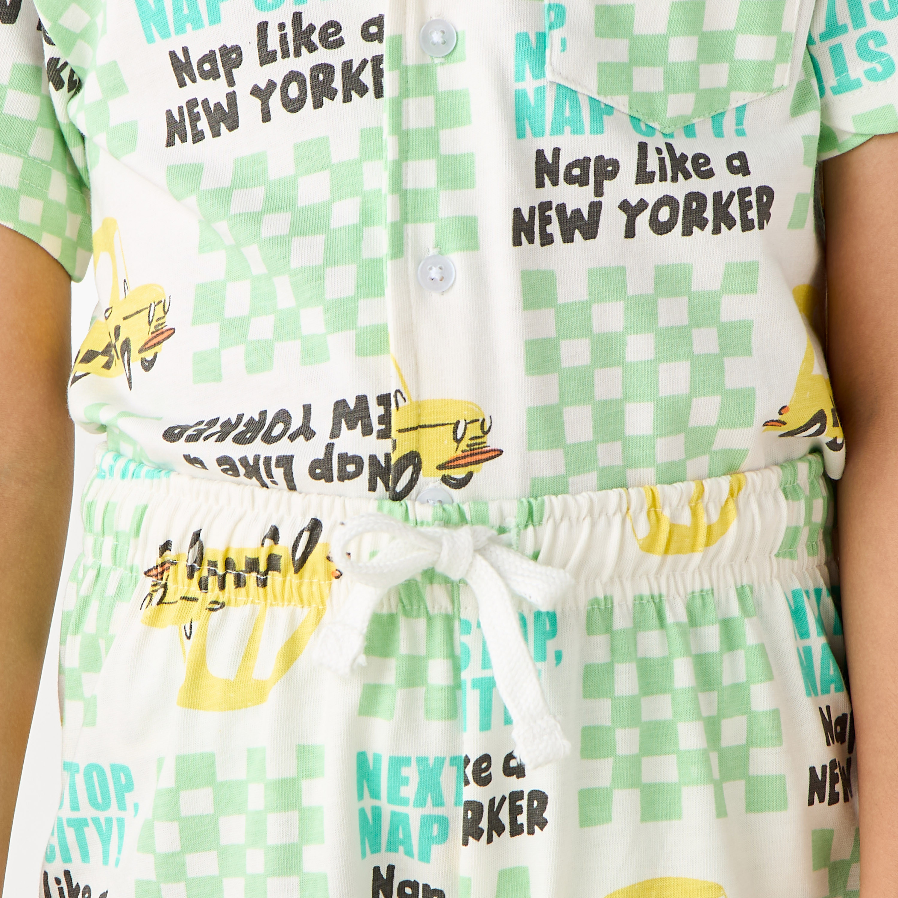 Juniors Taxi Print Shirt and Shorts Set-boys-clothing-nightwear-image-6