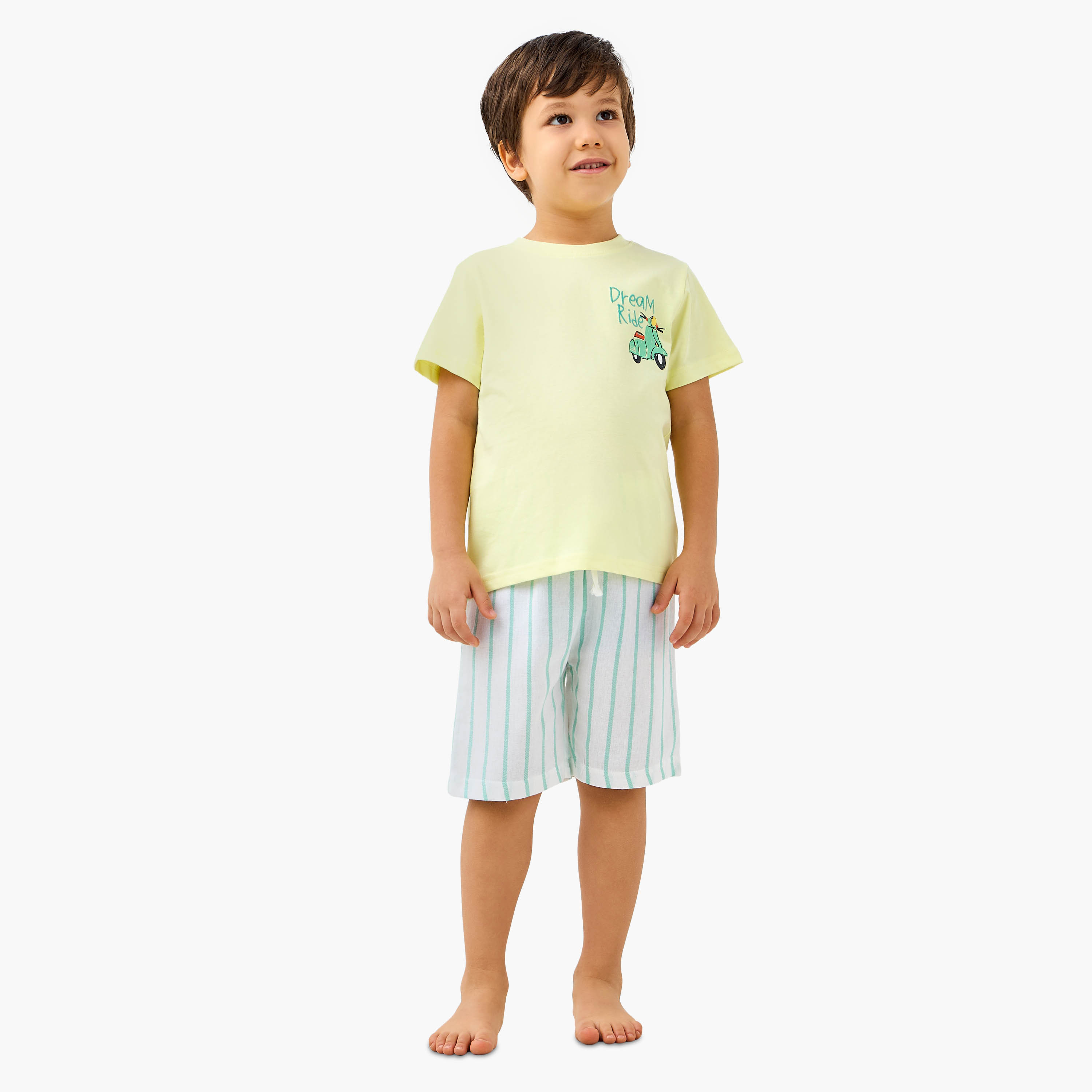 Juniors Scooter Print T-shirt and Shorts Set-boys-clothing-nightwear-image-1