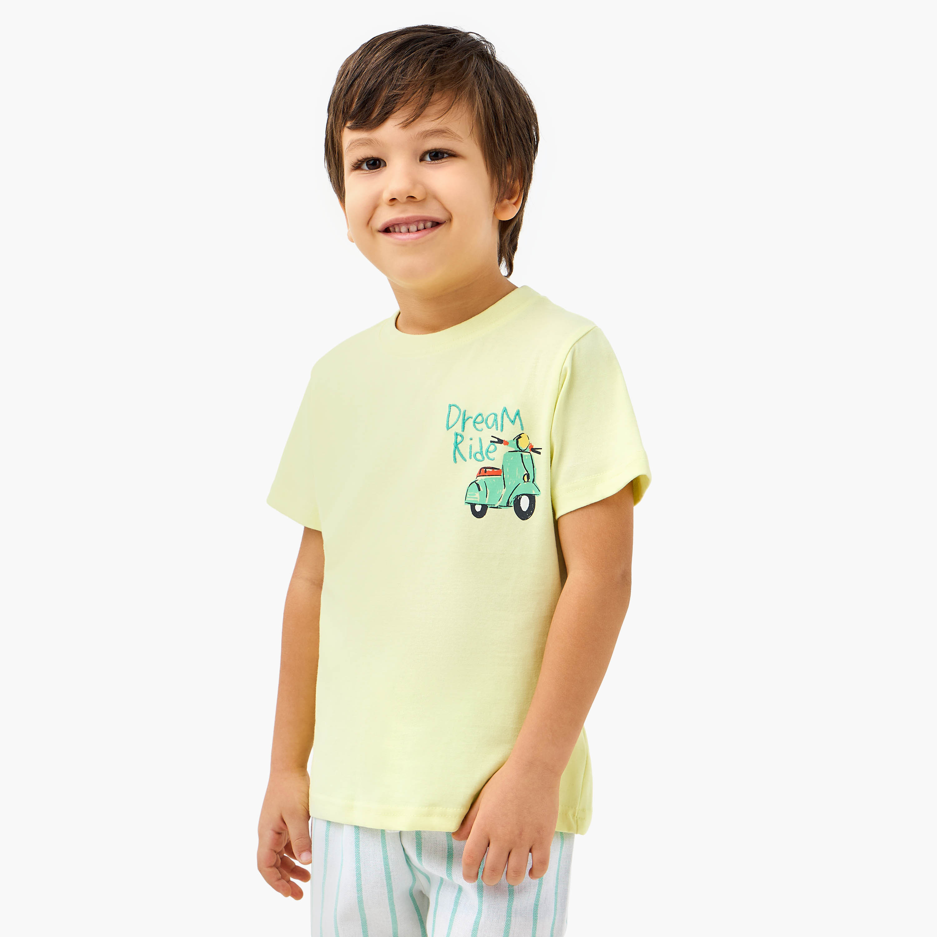 Juniors Scooter Print T-shirt and Shorts Set-boys-clothing-nightwear-image-2