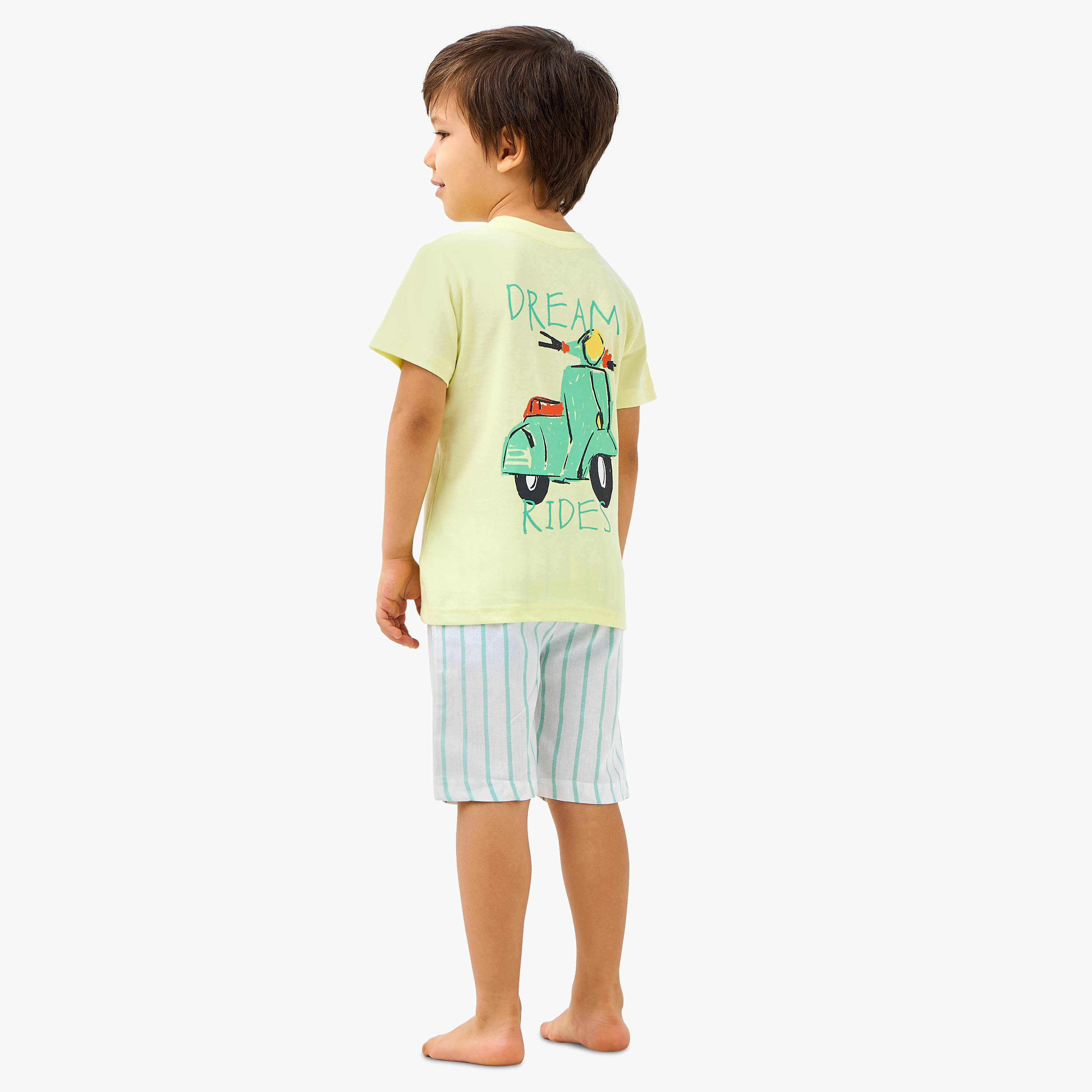 Juniors Scooter Print T-shirt and Shorts Set-boys-clothing-nightwear-image-4