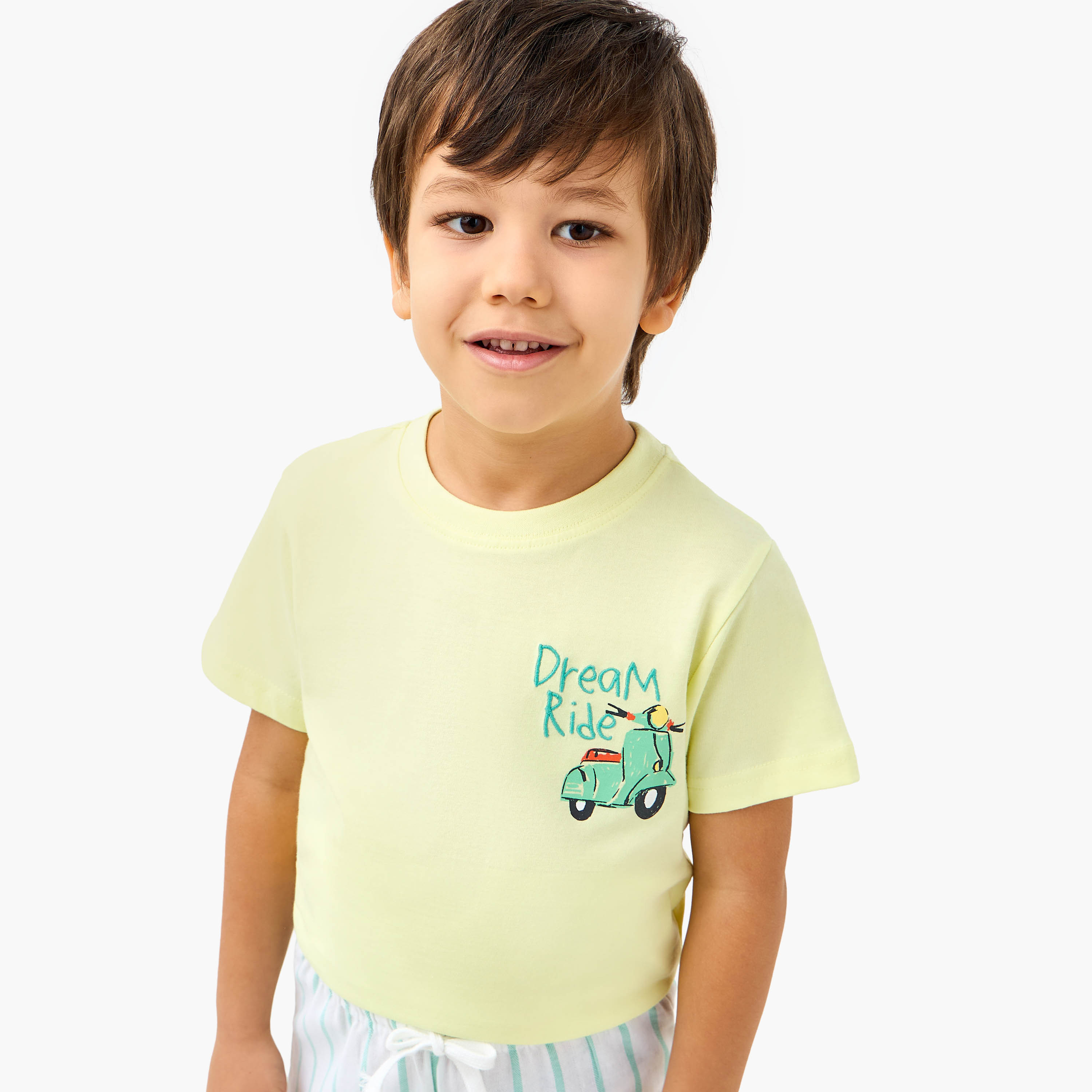 Juniors Scooter Print T-shirt and Shorts Set-boys-clothing-nightwear-image-5