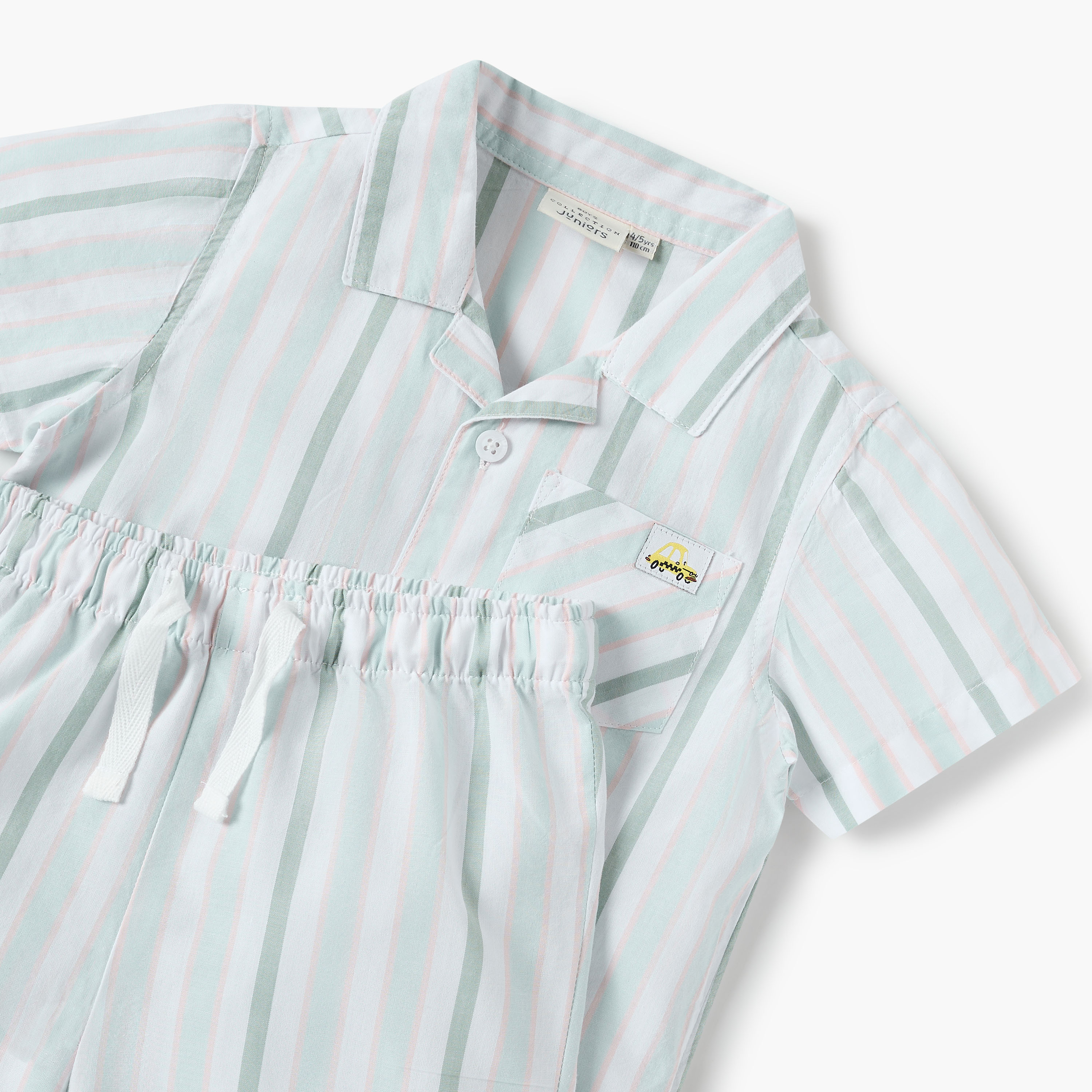 Juniors Striped Shirt and Shorts Set-boys-clothing-nightwear-image-4