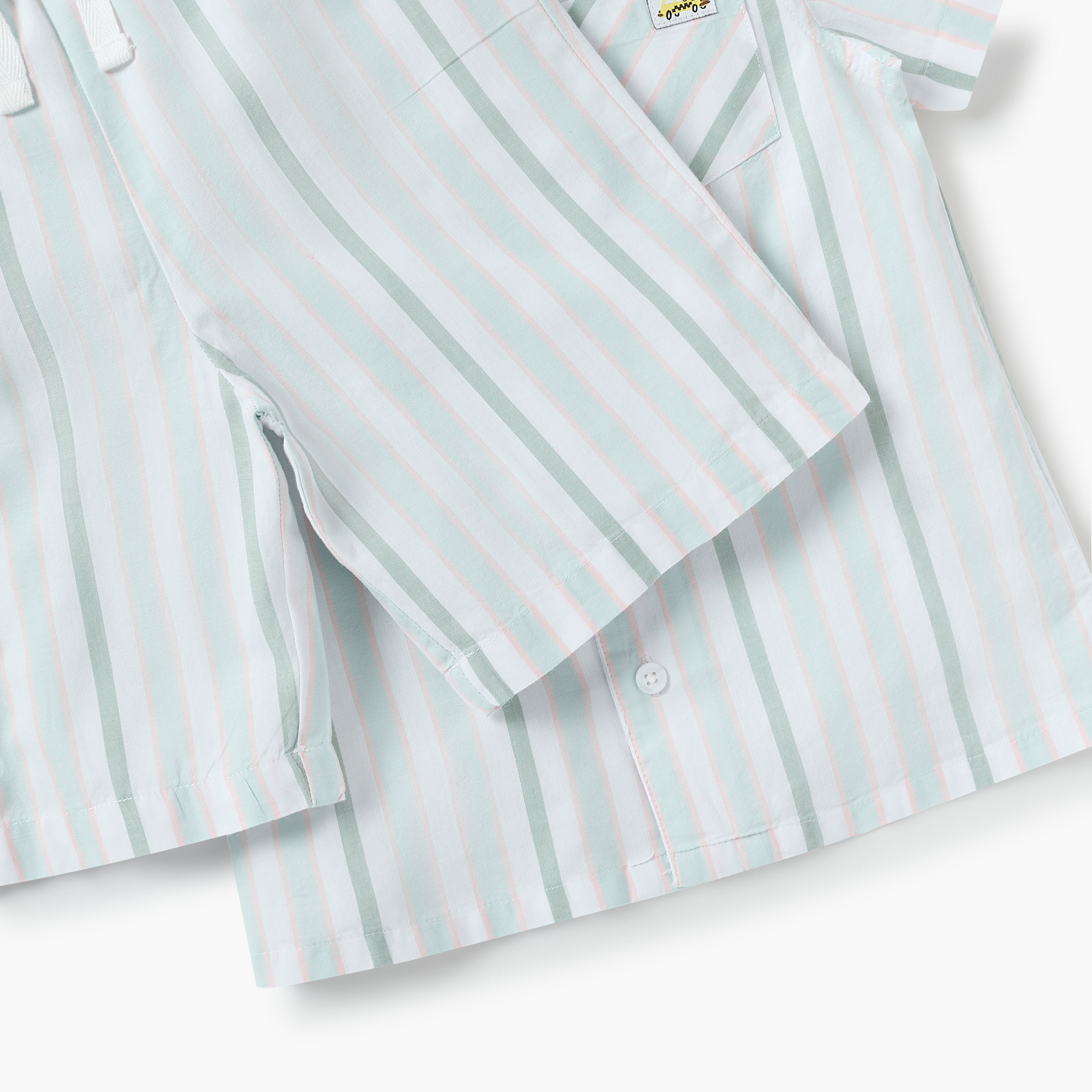 Juniors Striped Shirt and Shorts Set-boys-clothing-nightwear-image-5