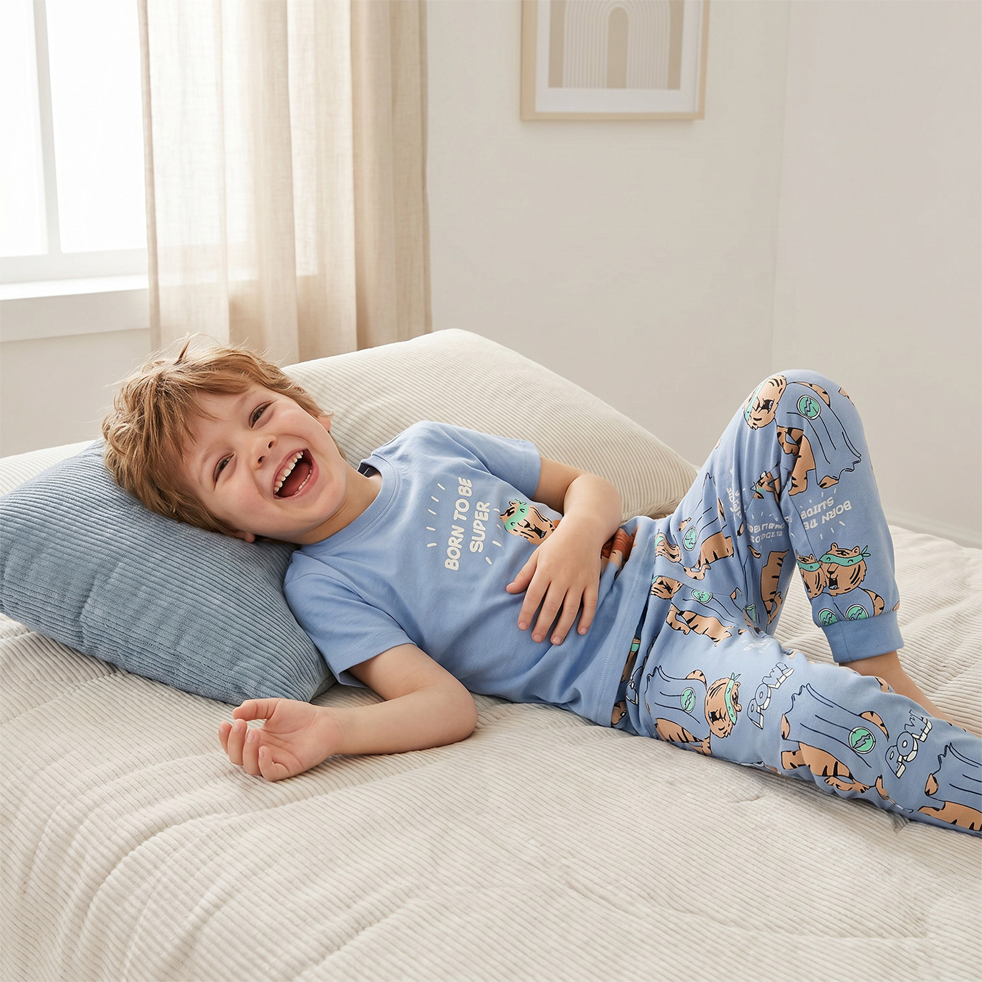 طقم بنطلون بيجاما وتيشيرت 3 قطع بطبعات حيوانات من جونيورز-boys-clothing-nightwear-image-10
