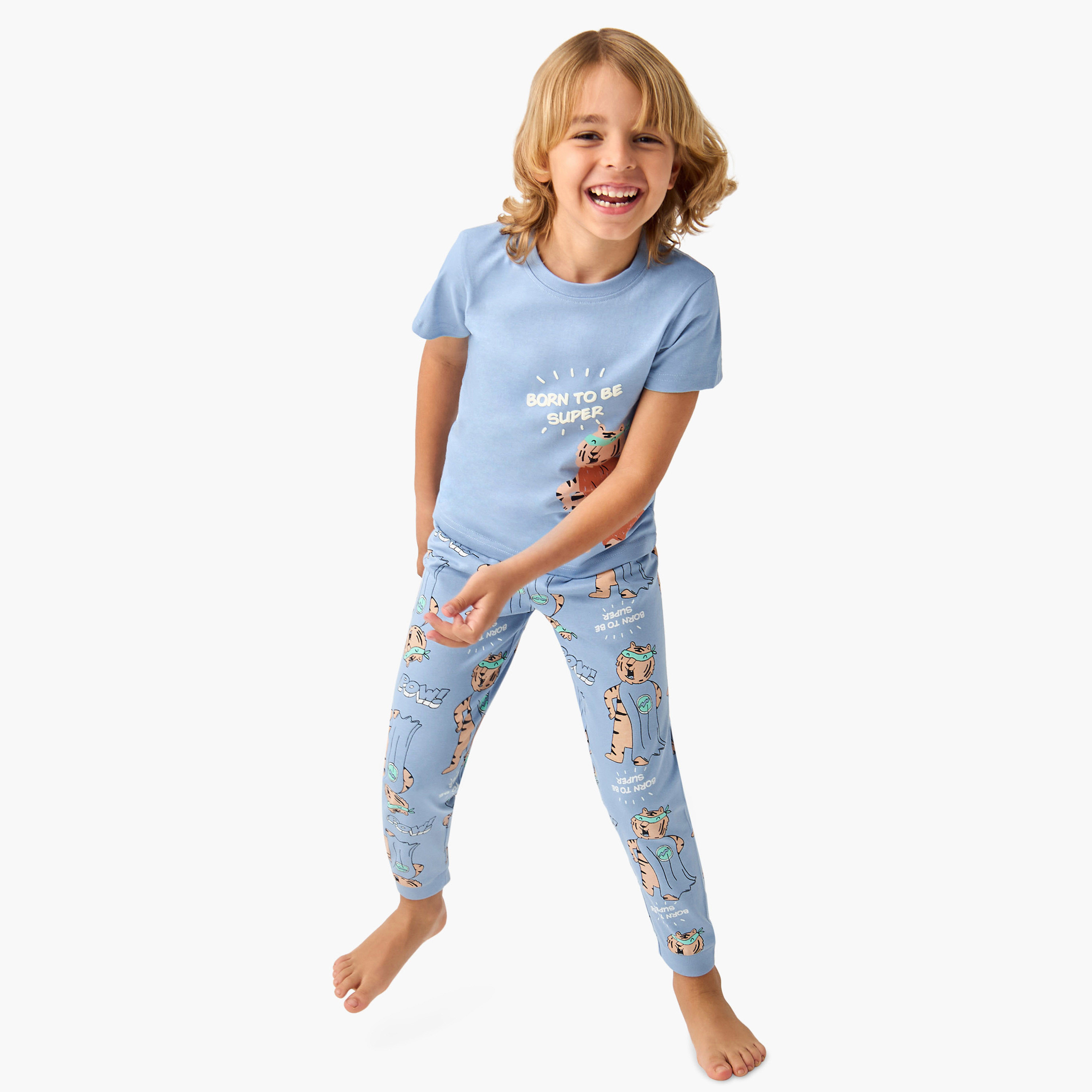 Juniors 3-Piece Animal Print T-shirt and Pyjama Set-boys-clothing-nightwear-image-9
