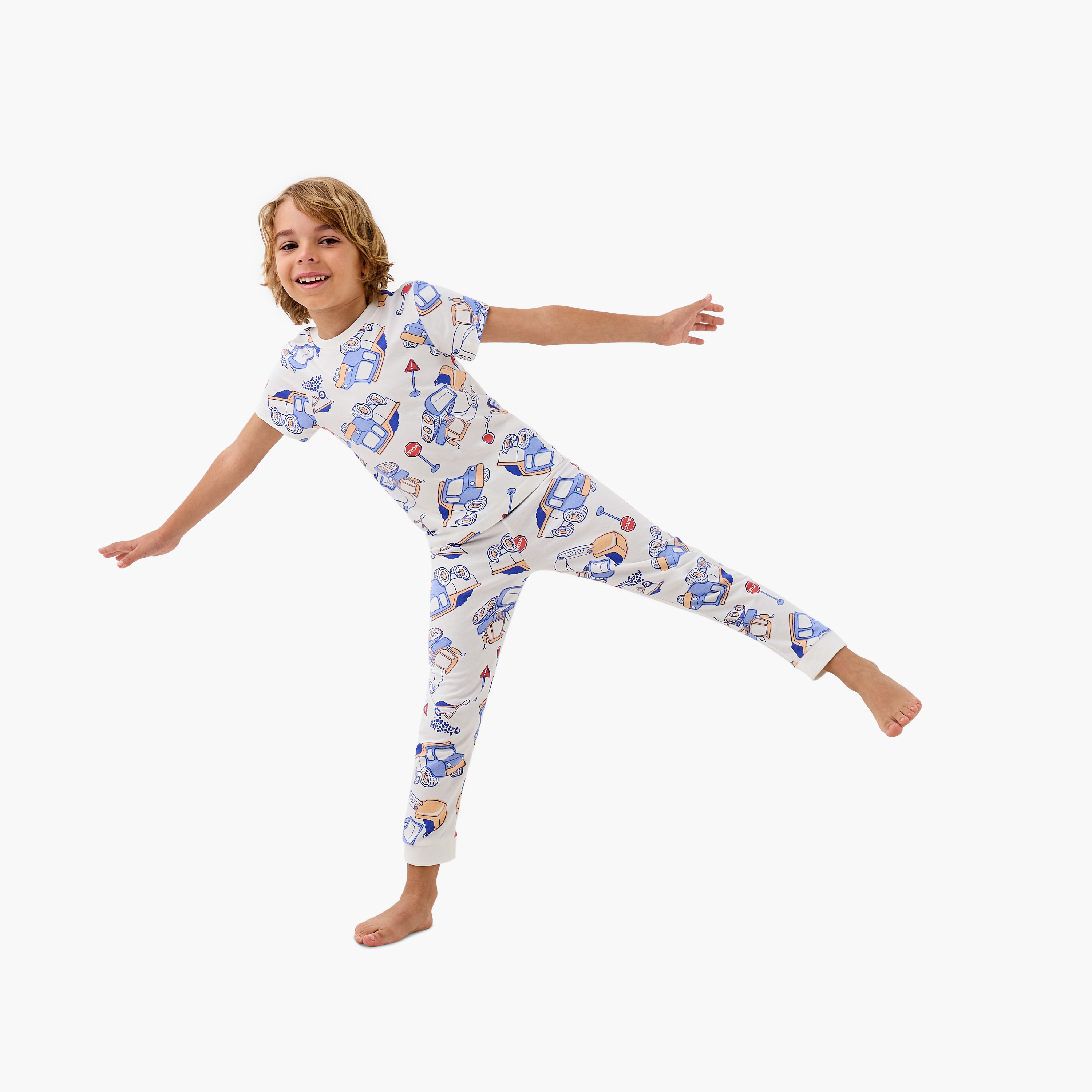 Juniors Printed T-shirt and Pyjamas - Set of 3-boys-clothing-nightwear-image-3