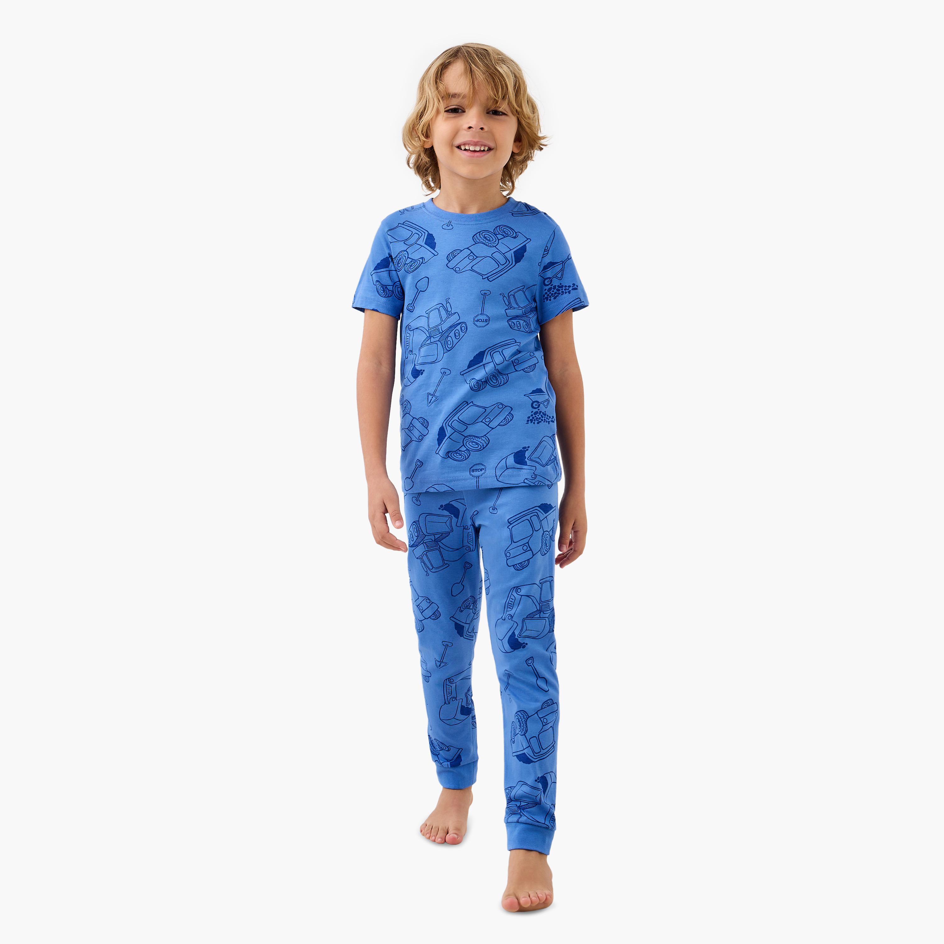 Juniors Printed T-shirt and Pyjamas - Set of 3-boys-clothing-nightwear-image-4