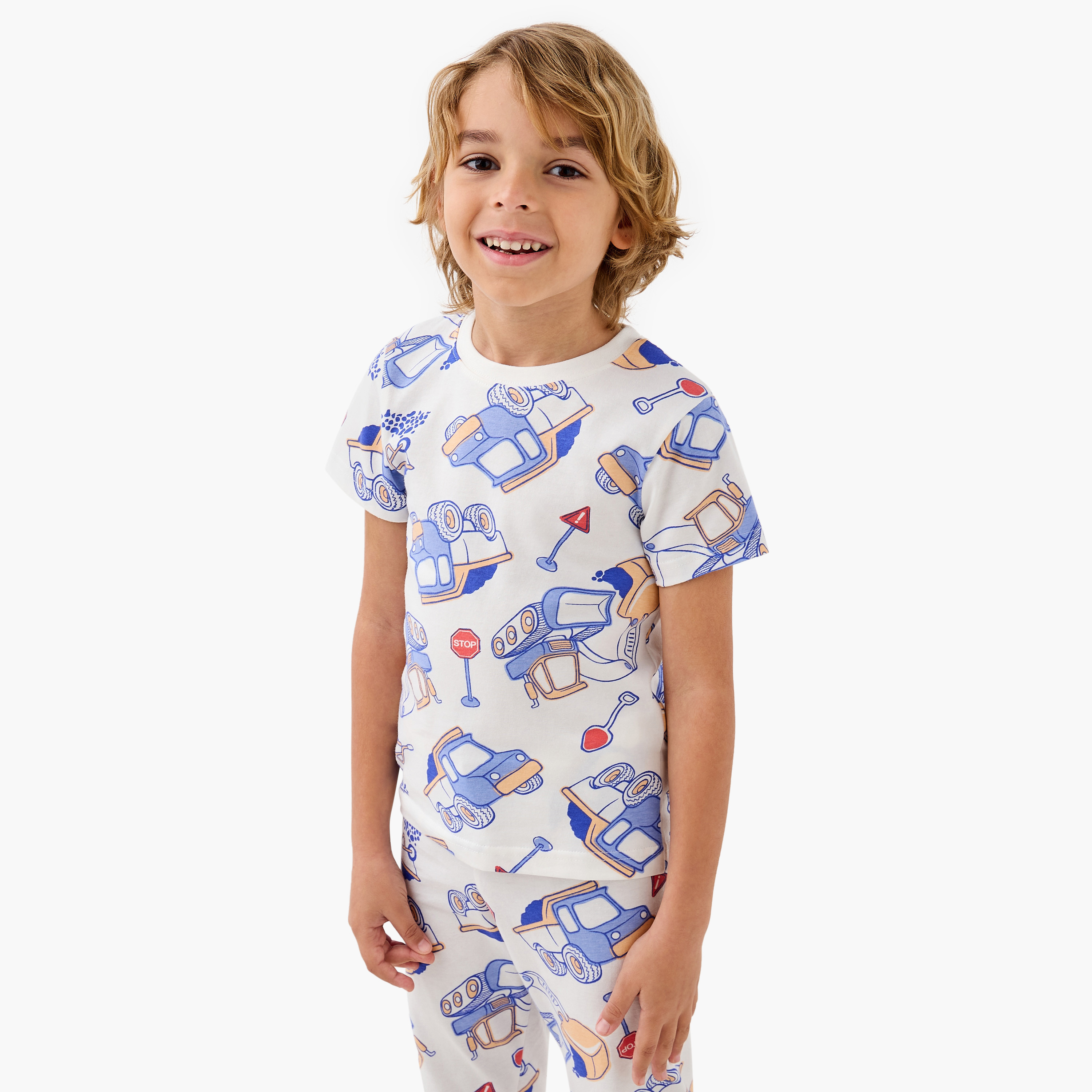 Juniors Printed T-shirt and Pyjamas - Set of 3-boys-clothing-nightwear-image-5