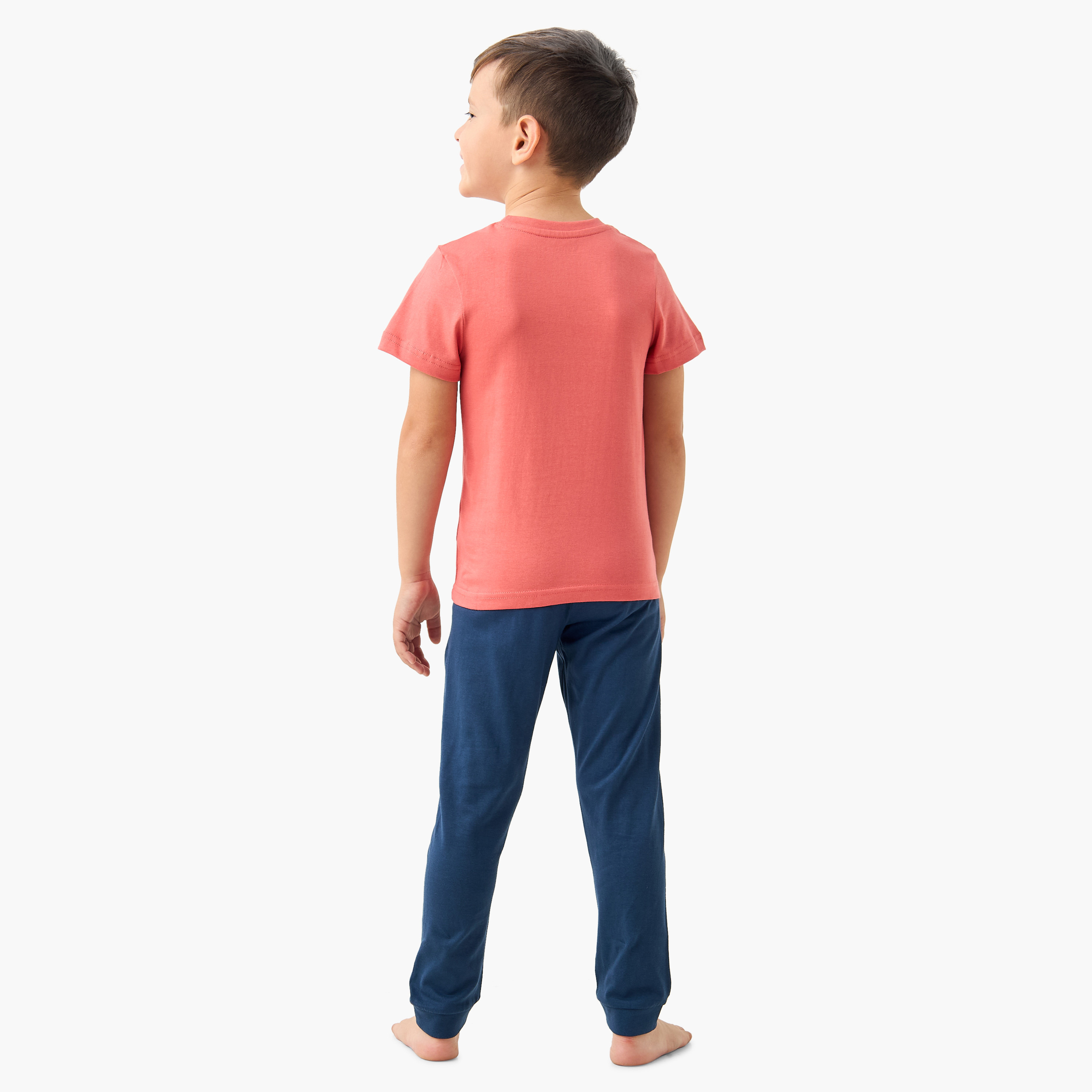 Juniors Crocodile Print T-shirt and Pyjama Set-boys-clothing-nightwear-image-3