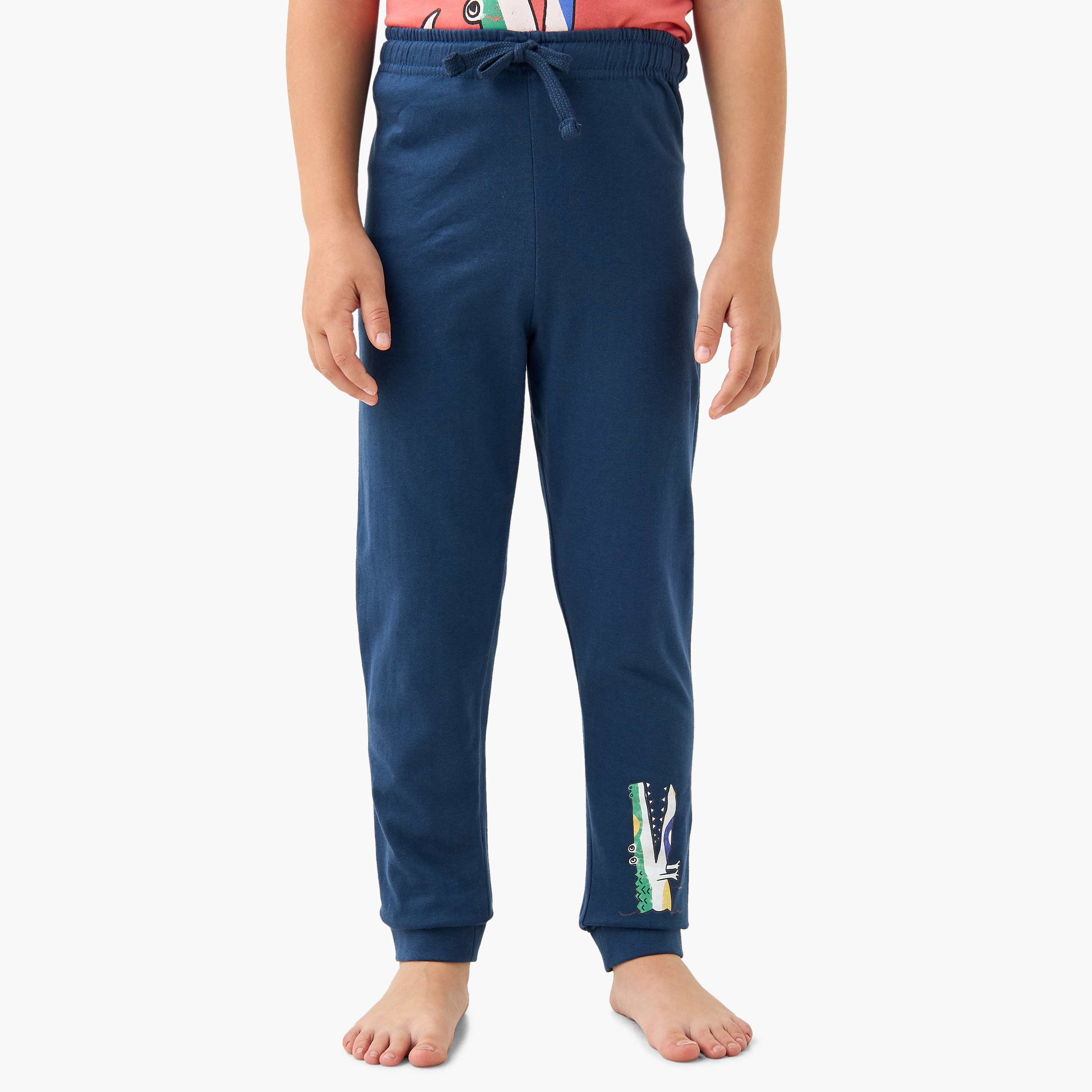 Juniors Crocodile Print T-shirt and Pyjama Set-boys-clothing-nightwear-image-4
