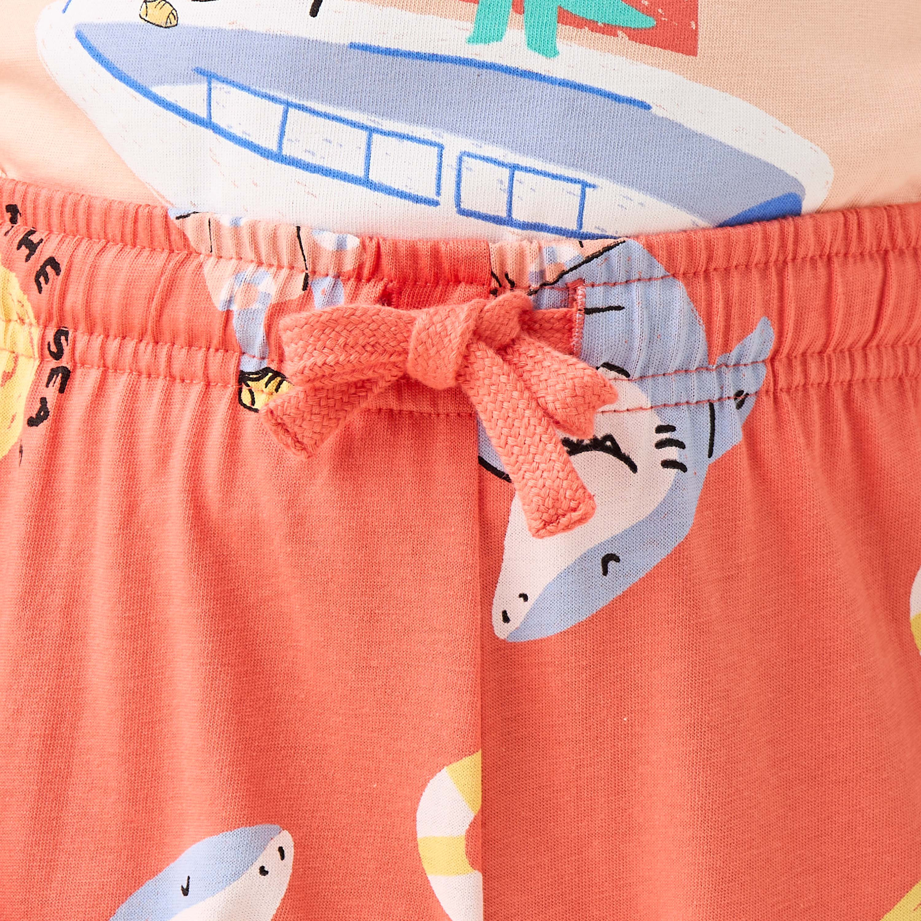 Juniors Sea Print T-shirt and Pyjama Set-boys-clothing-nightwear-image-6