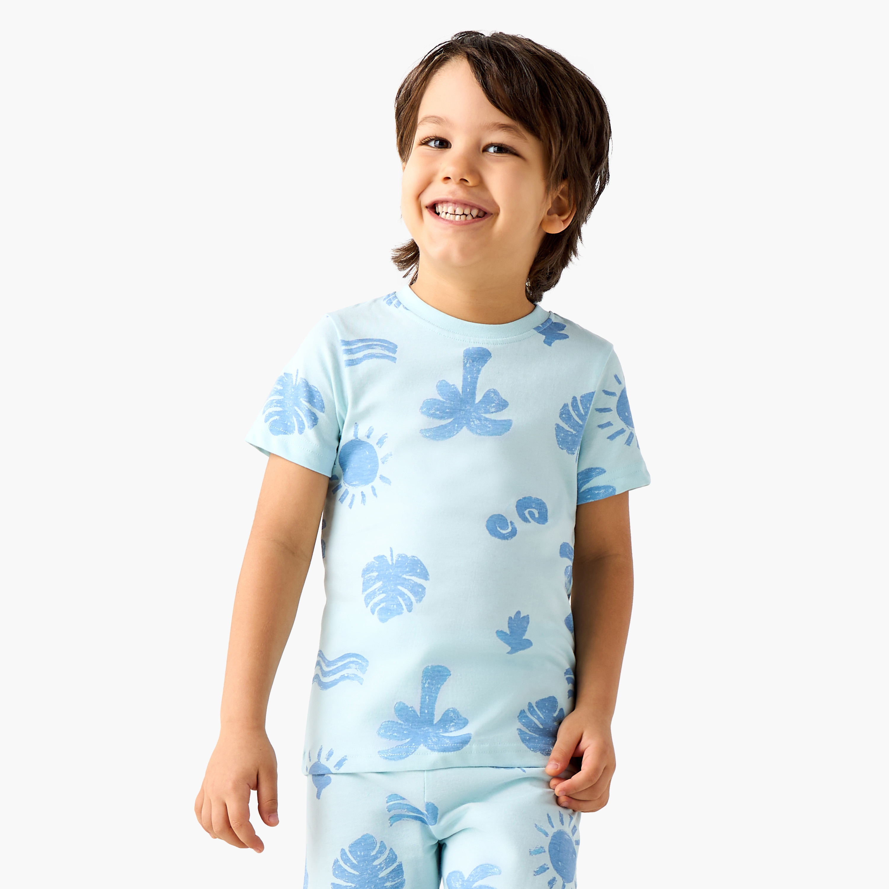 Juniors Printed T-shirt and Pyjama Set-boys-clothing-nightwear-image-2