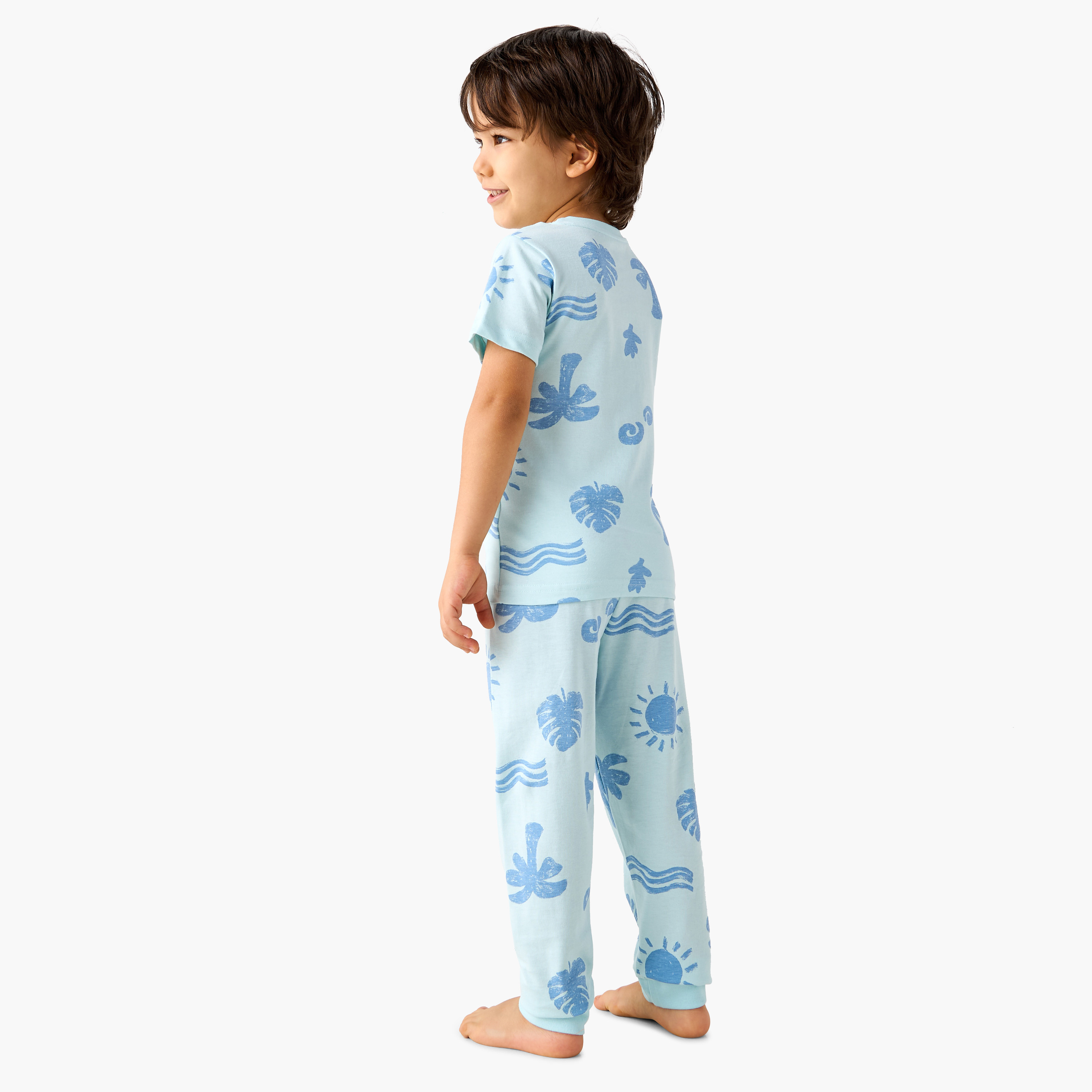 Juniors Printed T-shirt and Pyjama Set-boys-clothing-nightwear-image-4