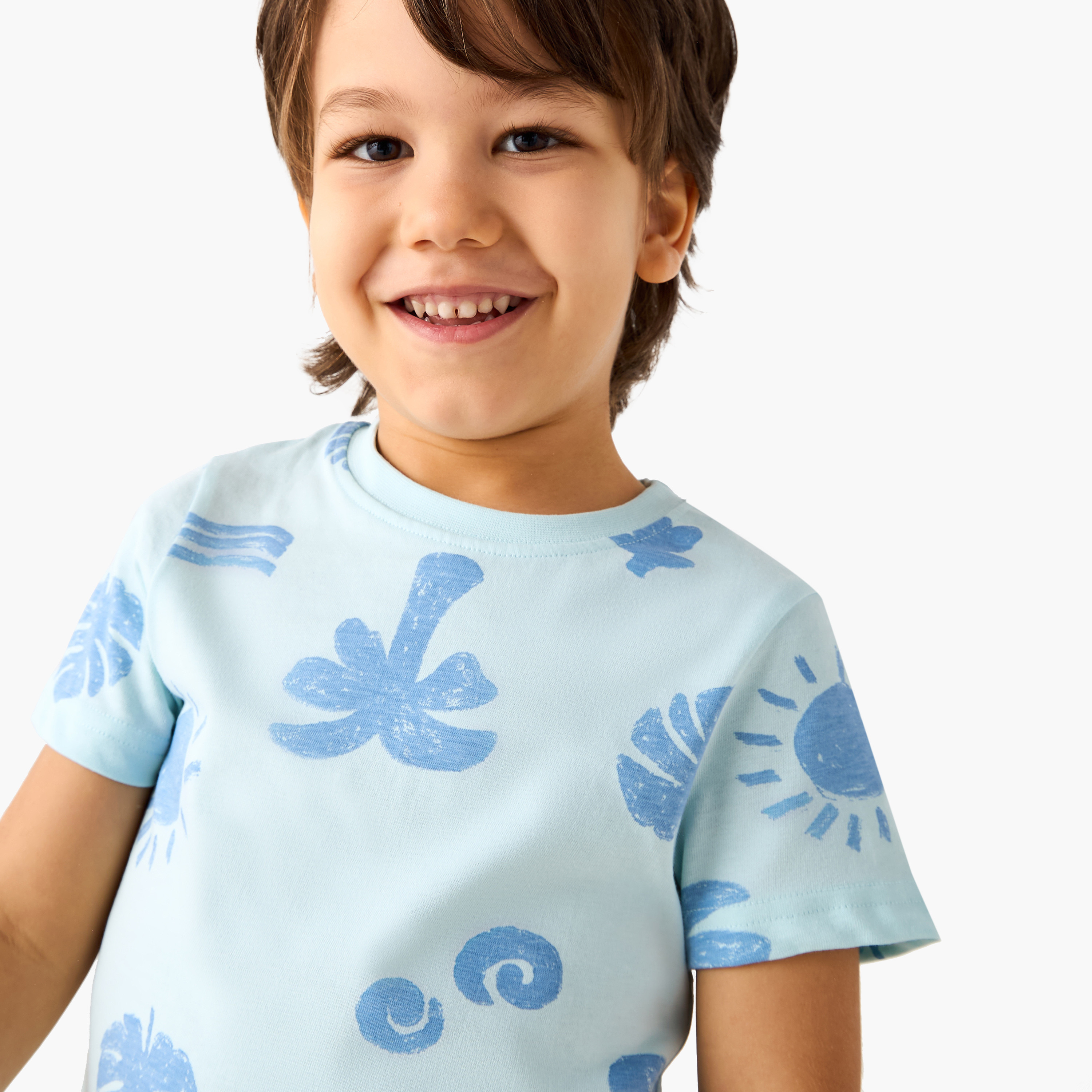 Juniors Printed T-shirt and Pyjama Set-boys-clothing-nightwear-image-5