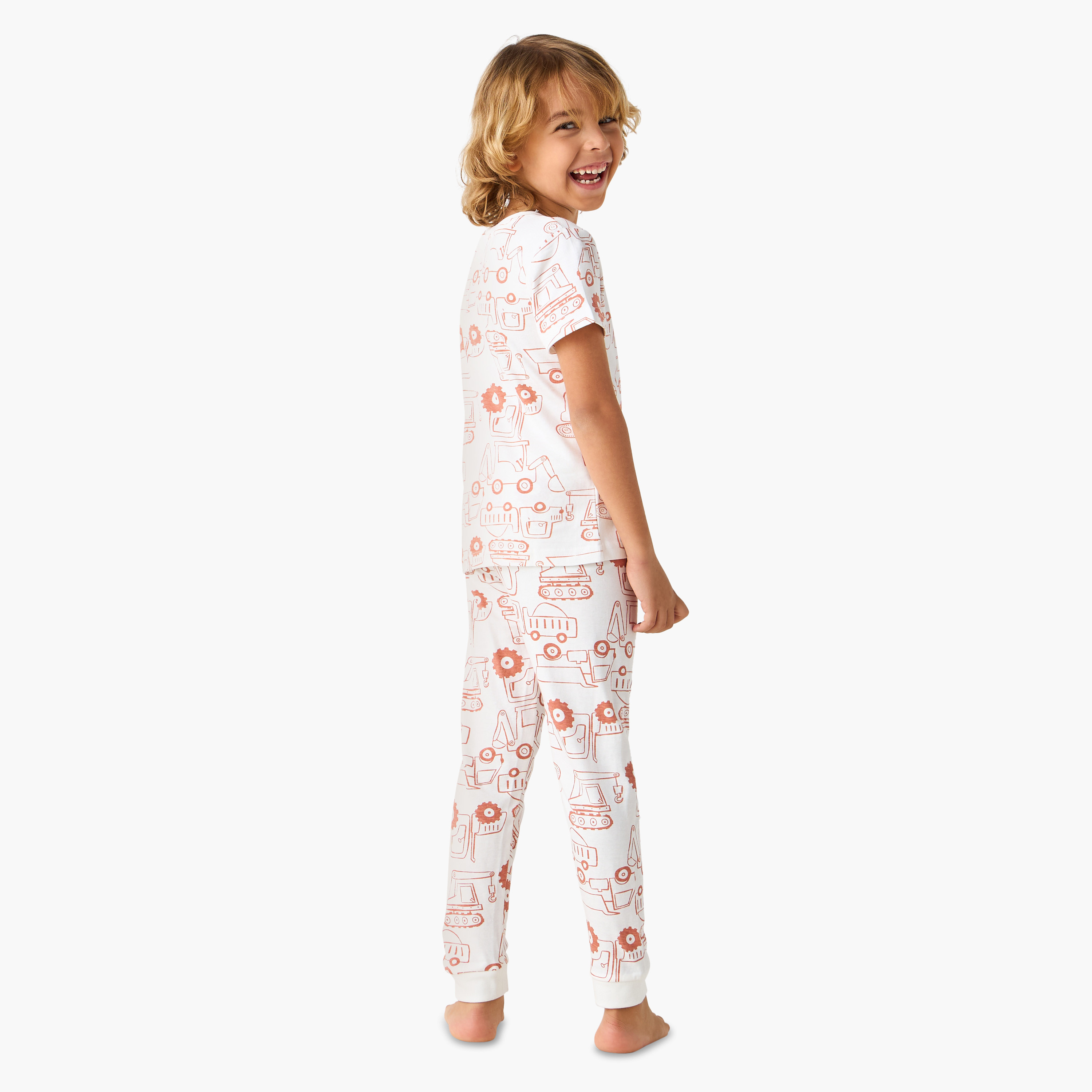 Juniors All-Over Graphic Print T-shirt and Pyjama Set-boys-clothing-nightwear-image-4