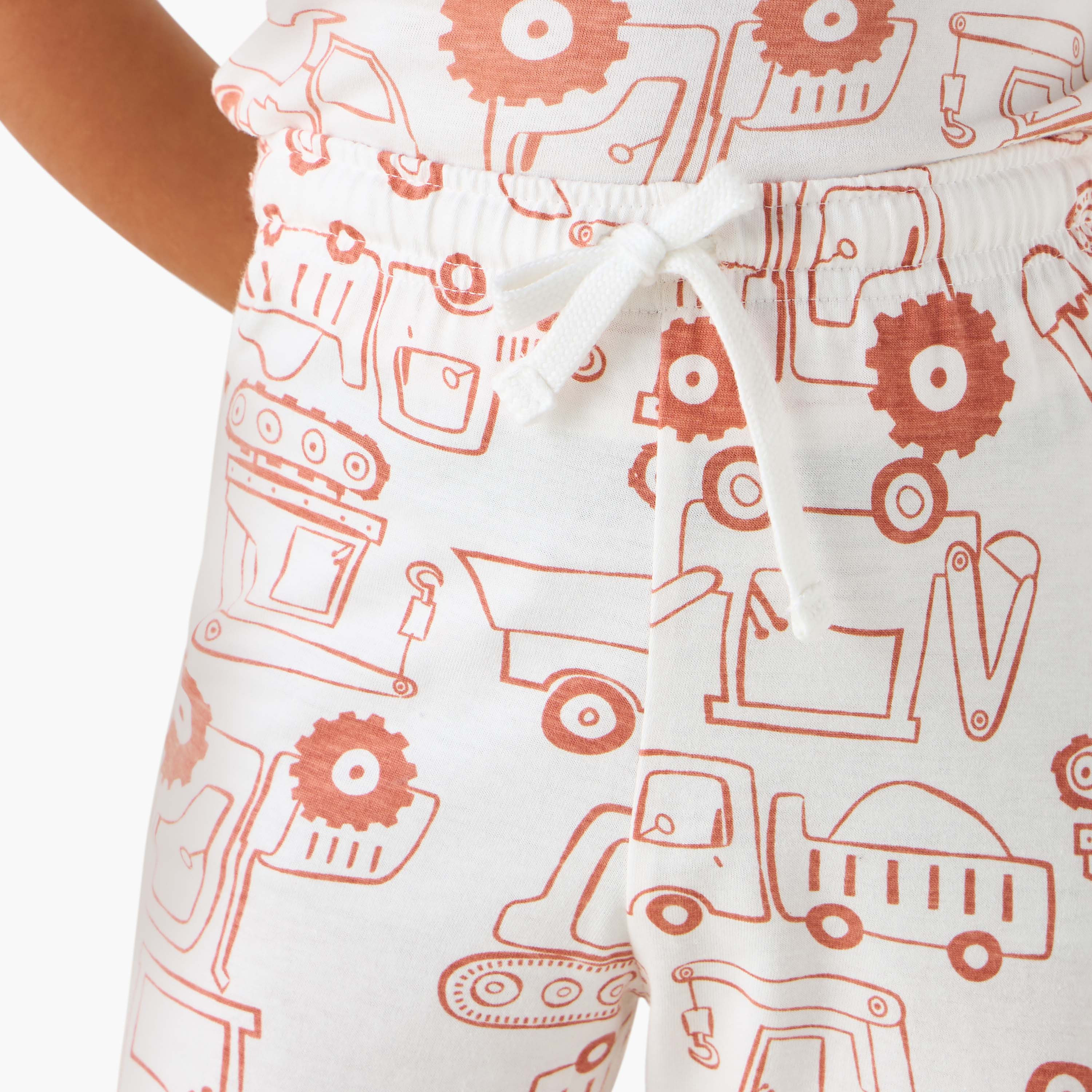 Juniors All-Over Graphic Print T-shirt and Pyjama Set-boys-clothing-nightwear-image-5