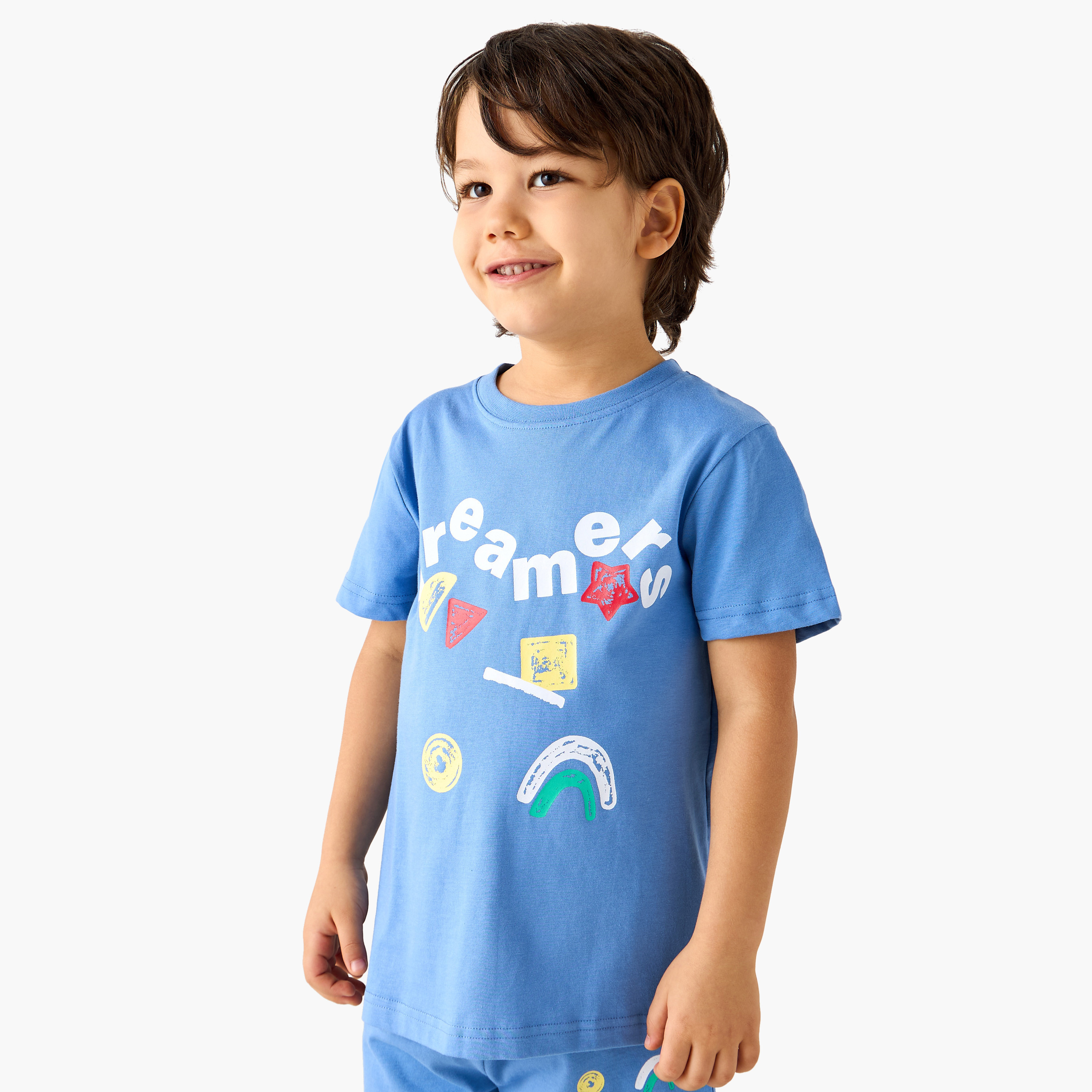 Juniors Graphic Print T-shirt and Pyjama Set-boys-clothing-nightwear-image-2