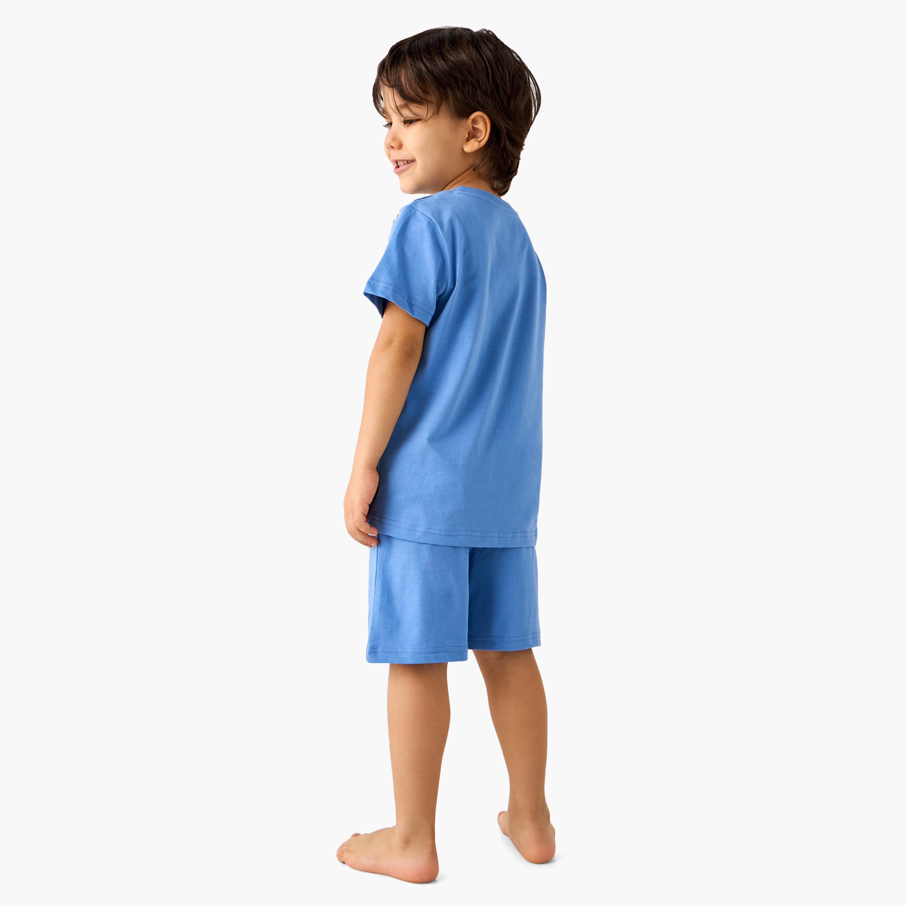 Juniors Graphic Print T-shirt and Pyjama Set-boys-clothing-nightwear-image-4