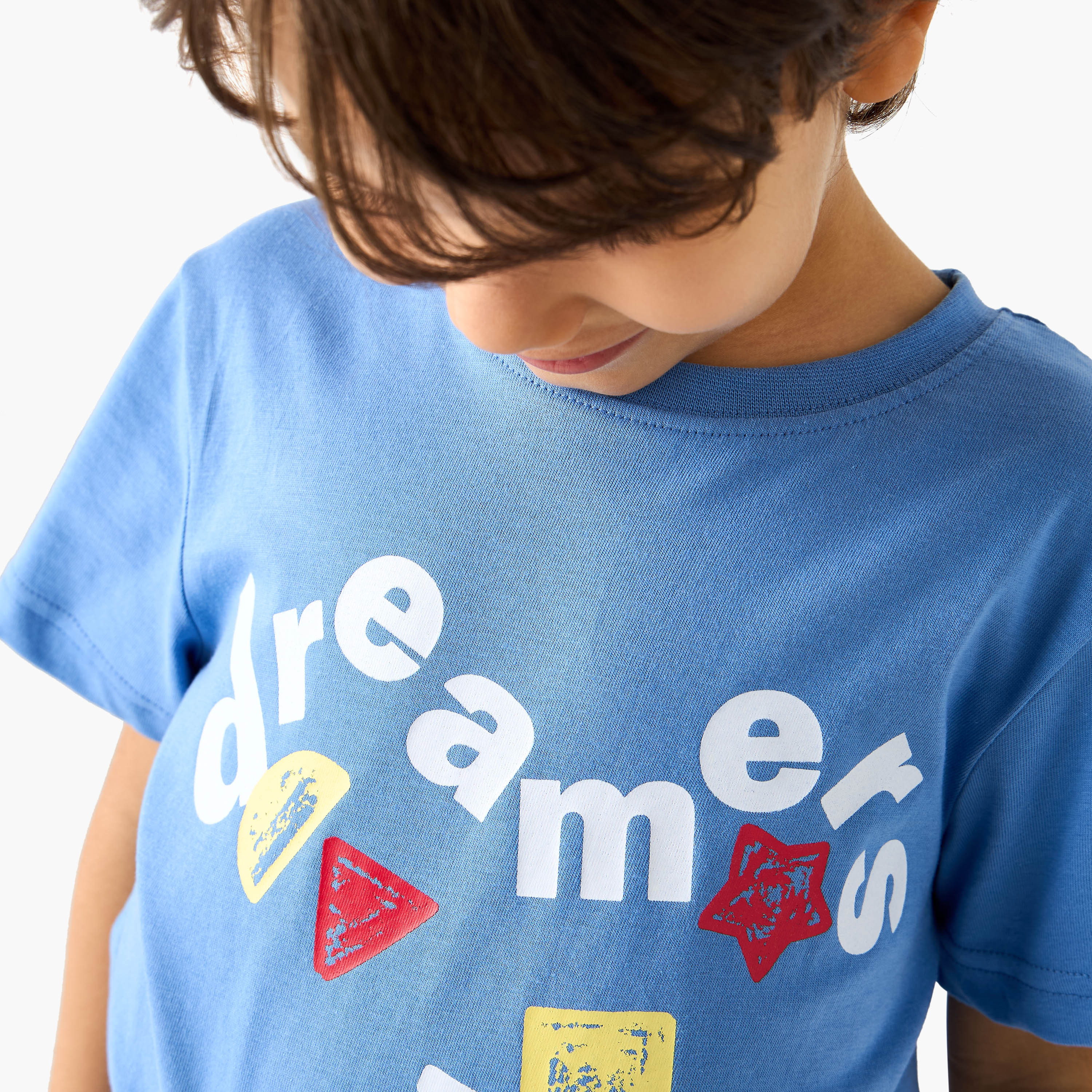 Juniors Graphic Print T-shirt and Pyjama Set-boys-clothing-nightwear-image-5