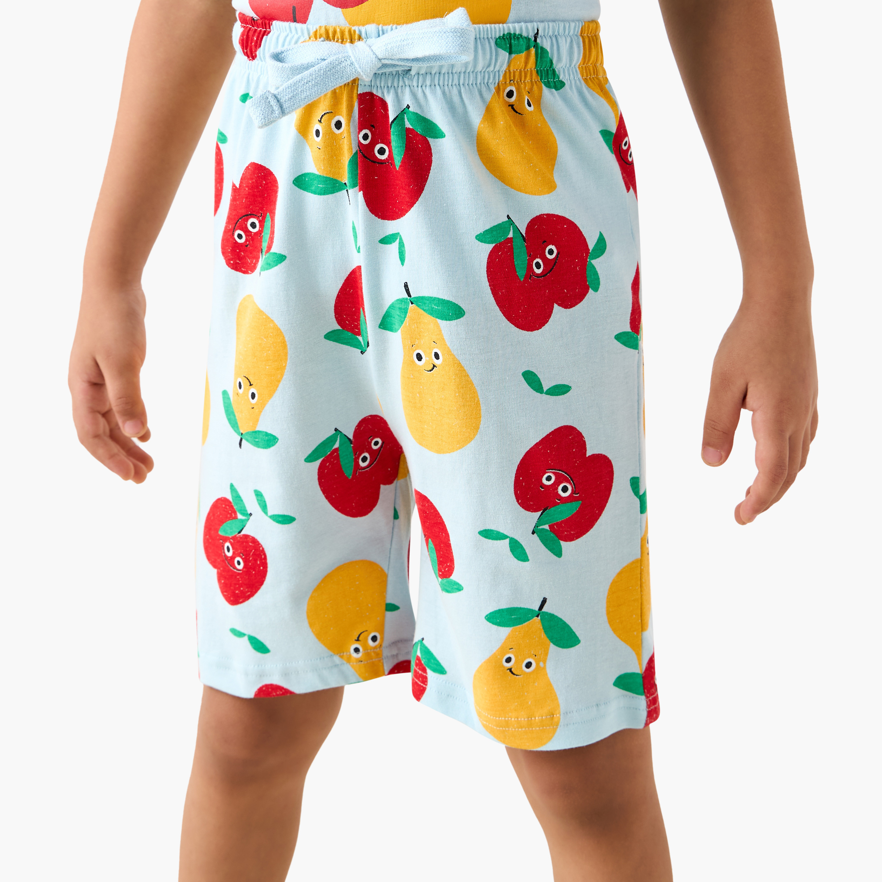 Juniors Fruit Print T-shirt and Shorts Set-boys-clothing-nightwear-image-3