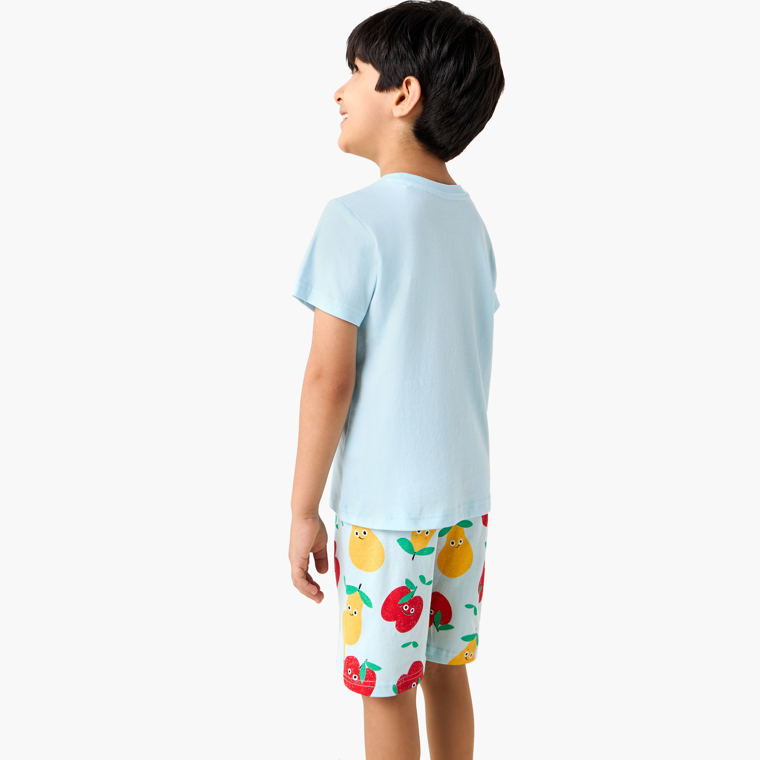 Juniors Fruit Print T-shirt and Shorts Set-boys-clothing-nightwear-image-4