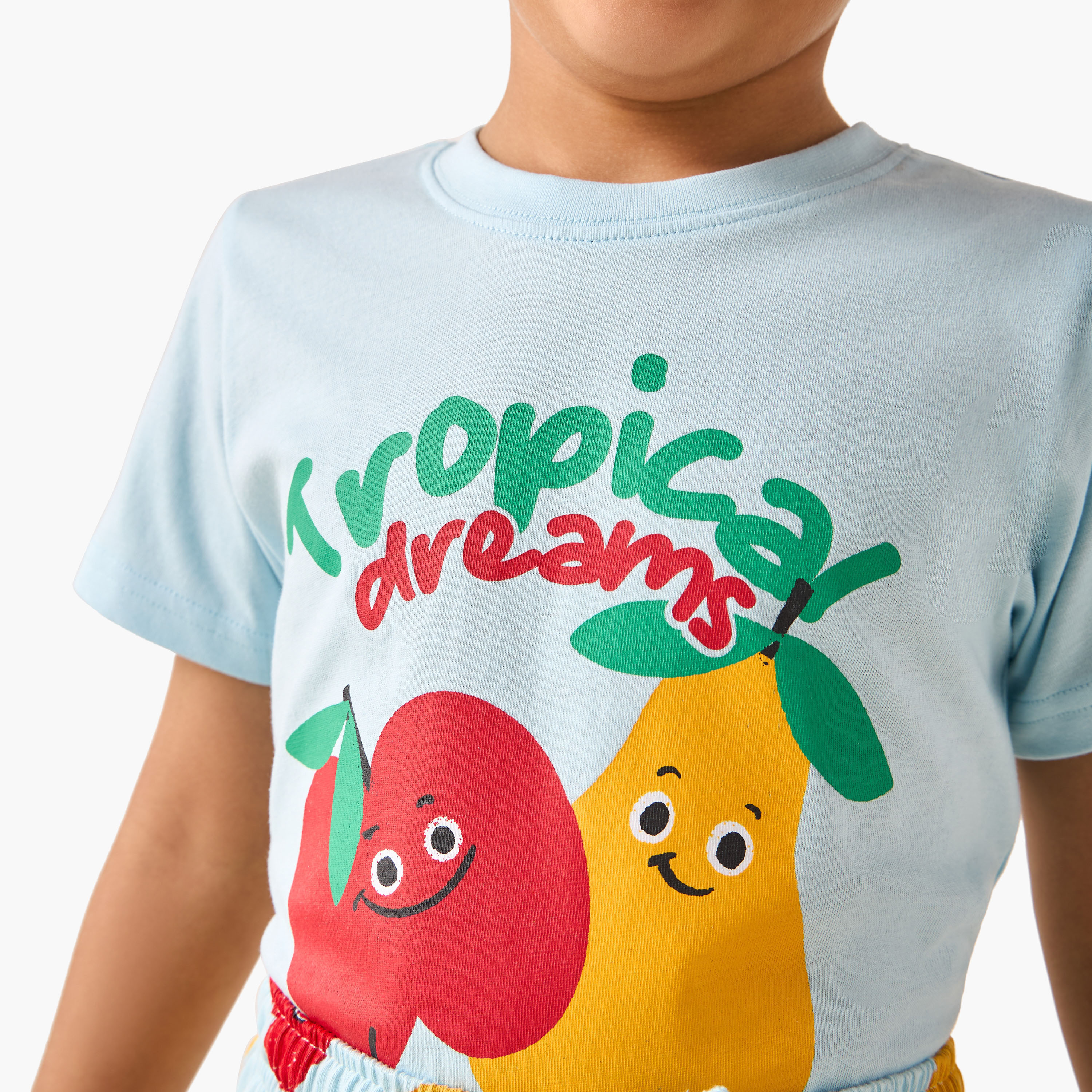 Juniors Fruit Print T-shirt and Shorts Set-boys-clothing-nightwear-image-5