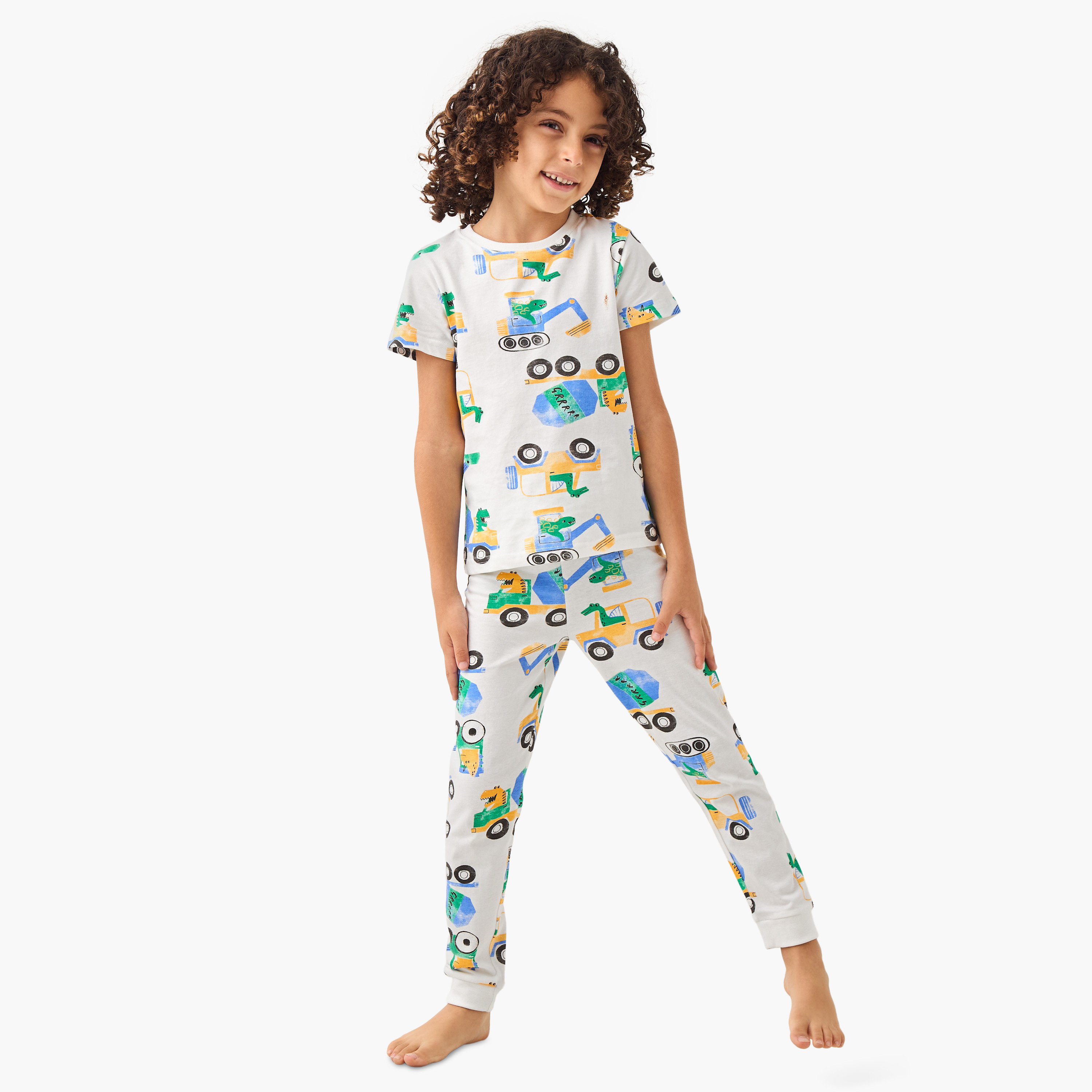 Juniors All-Over Print T-shirt and Pyjama Set-boys-clothing-nightwear-image-1