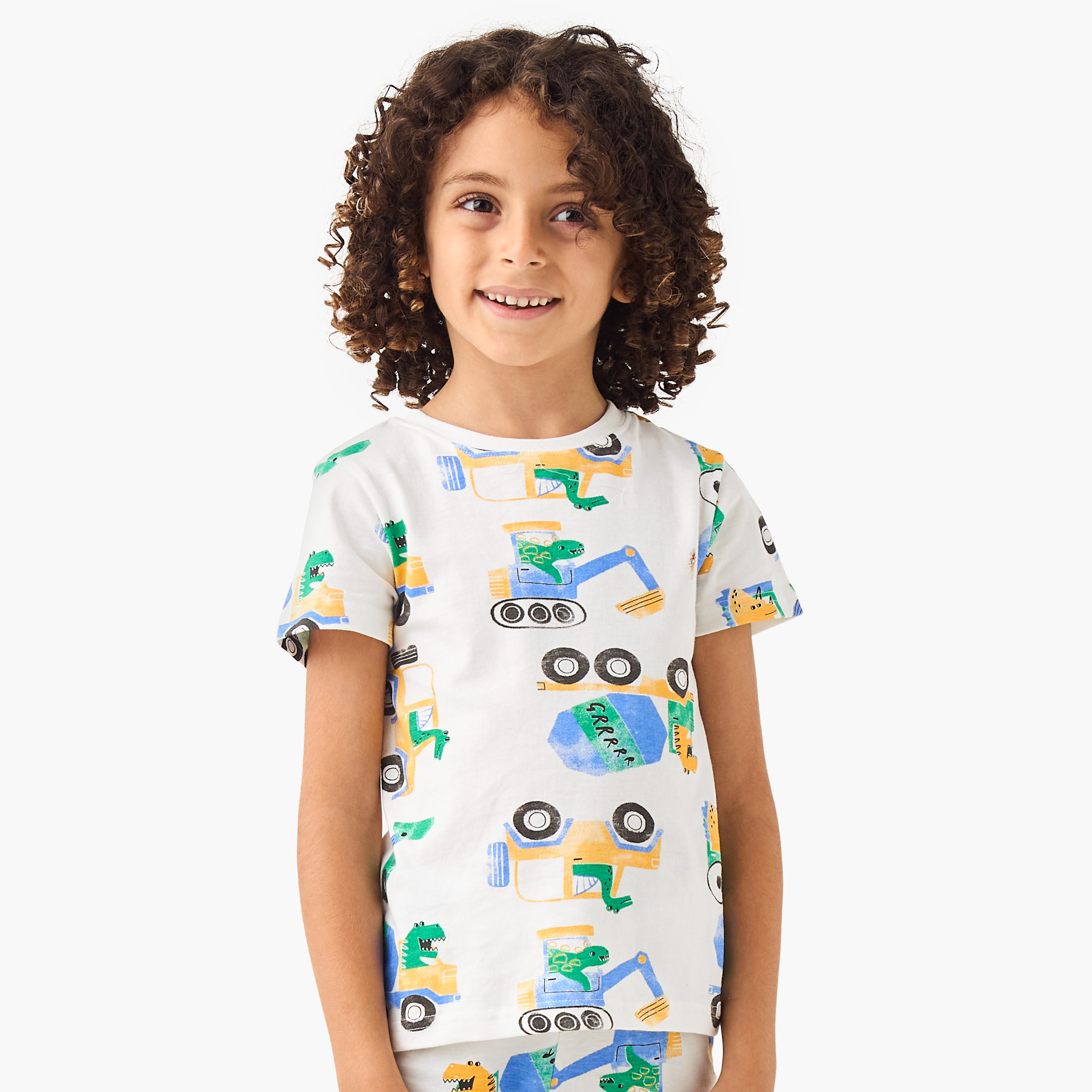 Juniors All-Over Print T-shirt and Pyjama Set-boys-clothing-nightwear-image-2