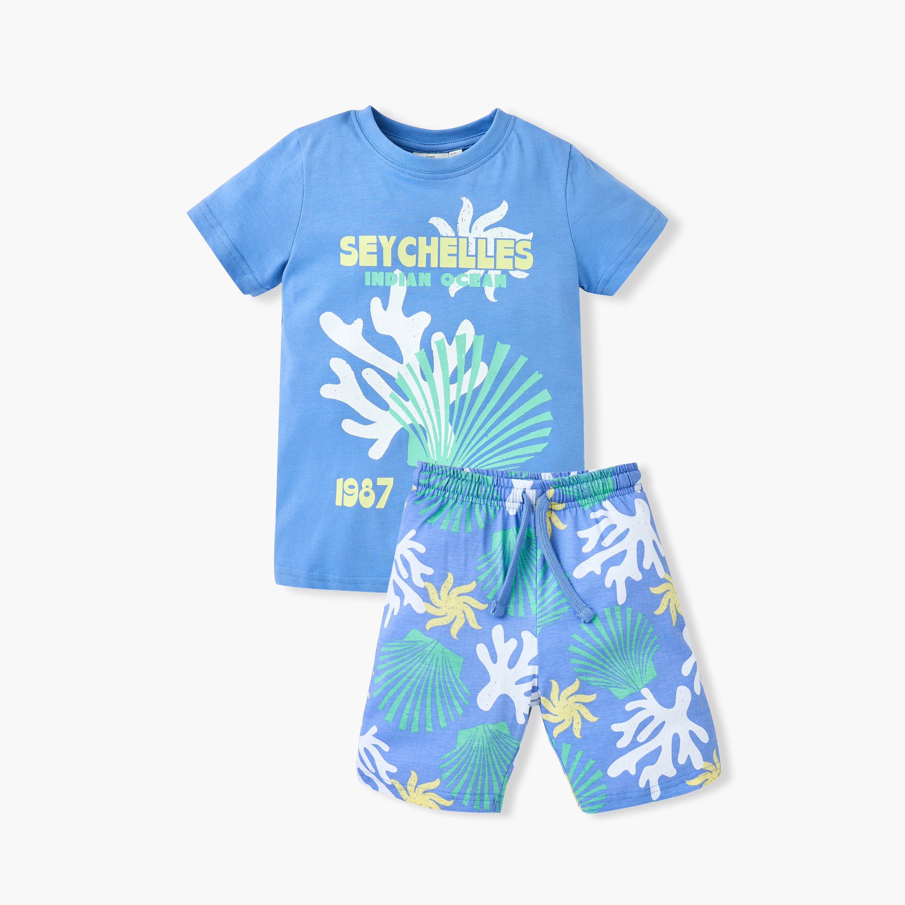 طقم تيشيرت وشورت بطبعات من جونيورز-boys-clothing-nightwear-image-1