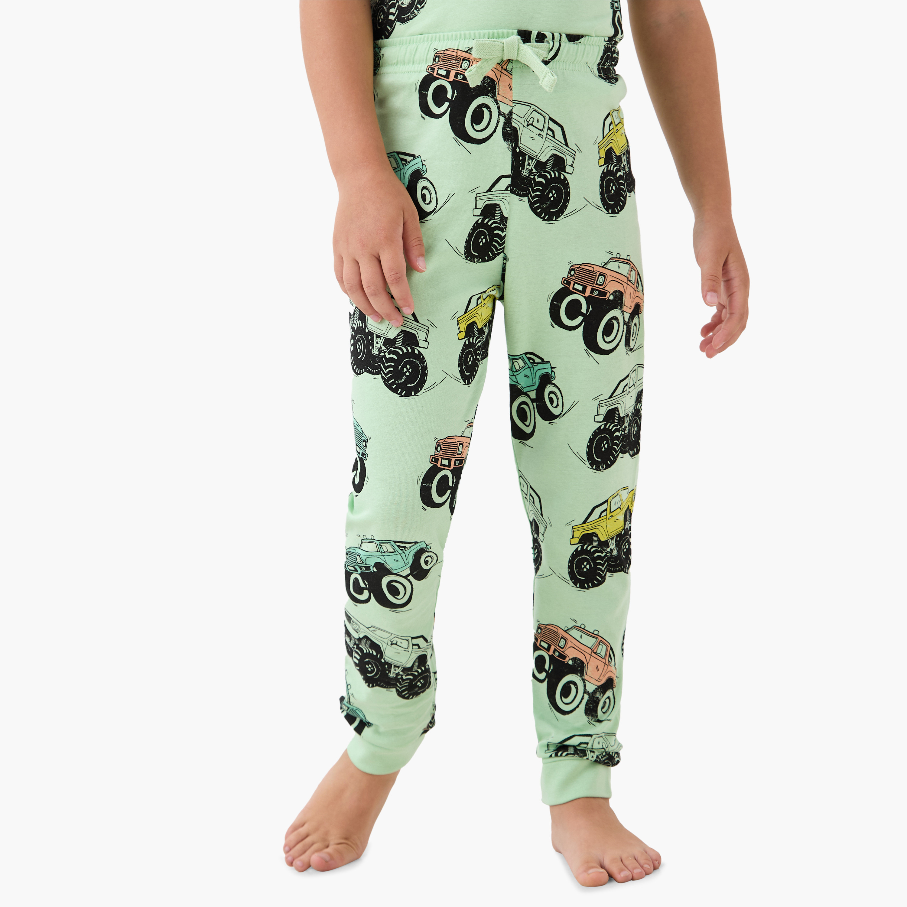 Juniors Vehicle Print T-shirt and Pyjama Set-baby-boys-clothing-nightwear-pyjamasets-image-3