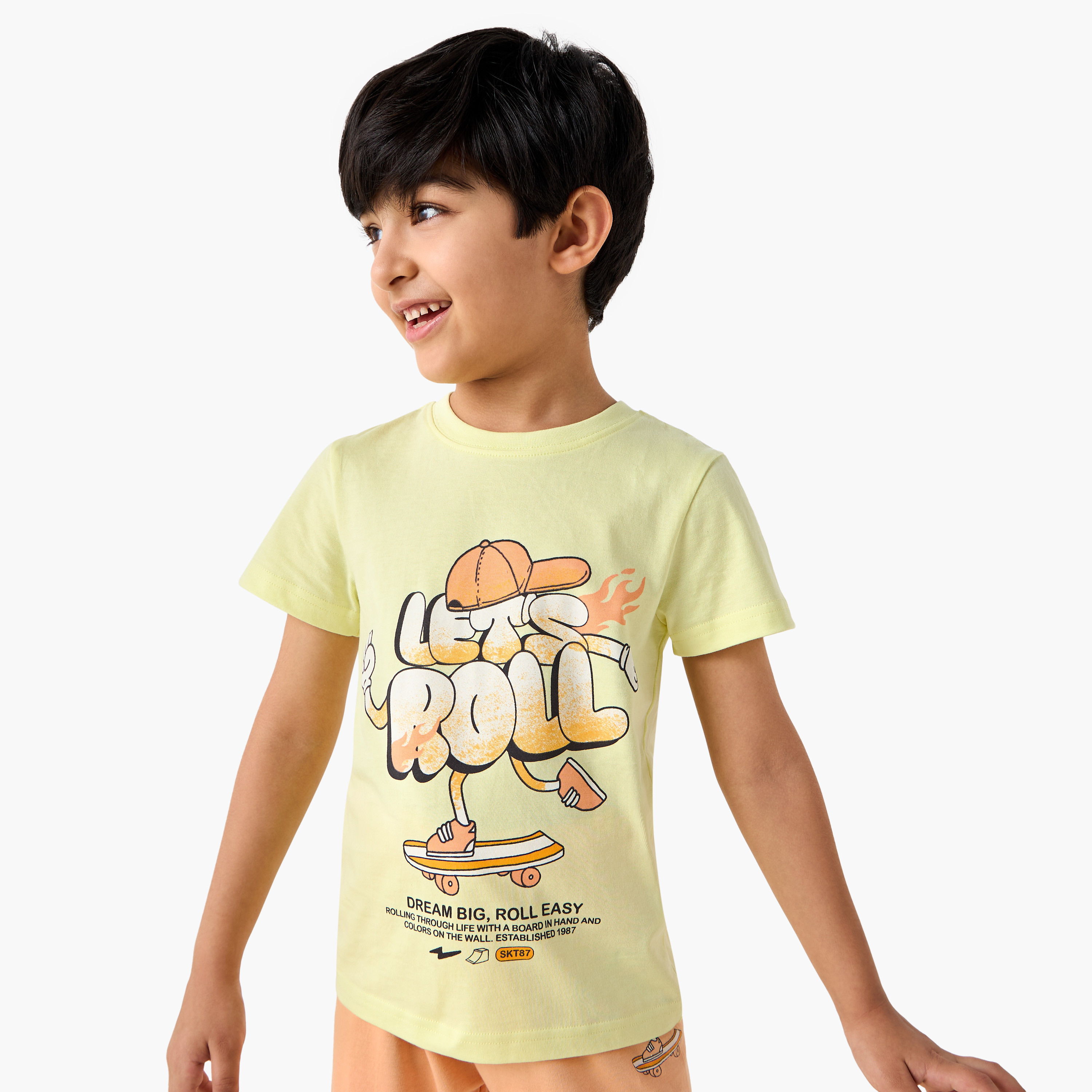 Juniors Graphic Print T-shirt and Pyjama Set-boys-clothing-nightwear-image-2