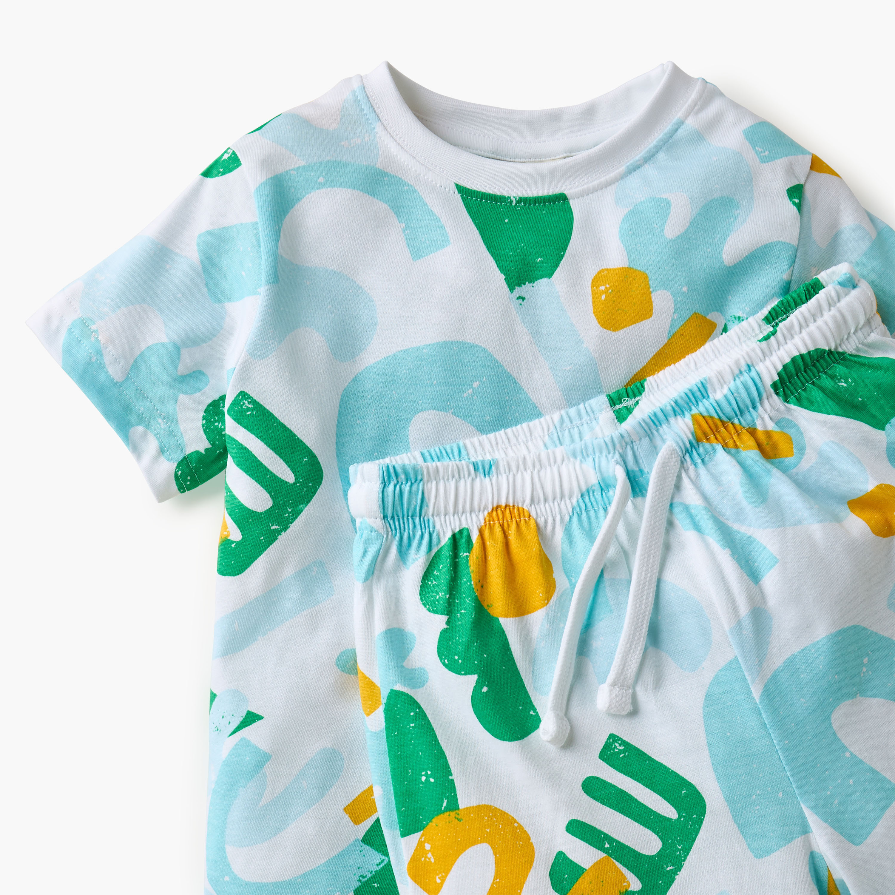 Juniors Printed T-shirt and Shorts Set-boys-clothing-nightwear-image-4