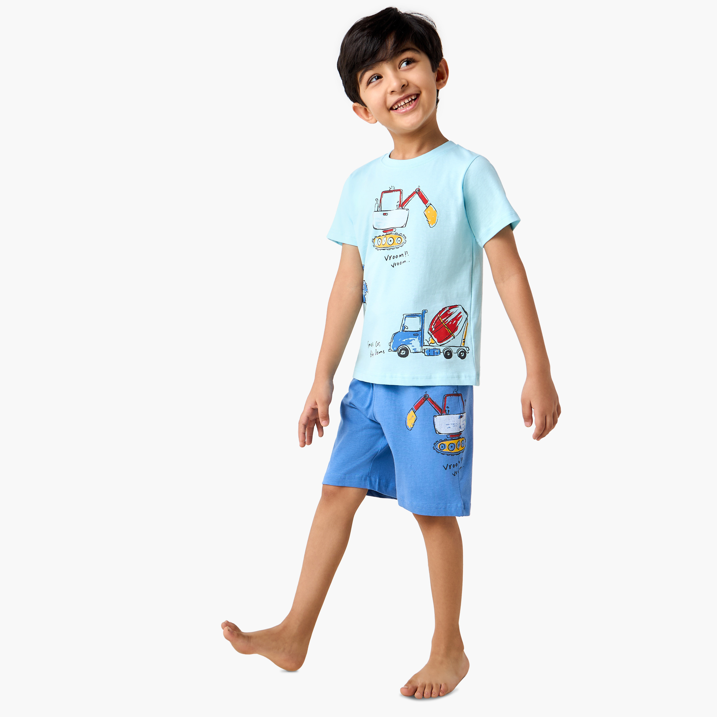 Juniors Printed T-shirt and Shorts Set-boys-clothing-nightwear-image-1