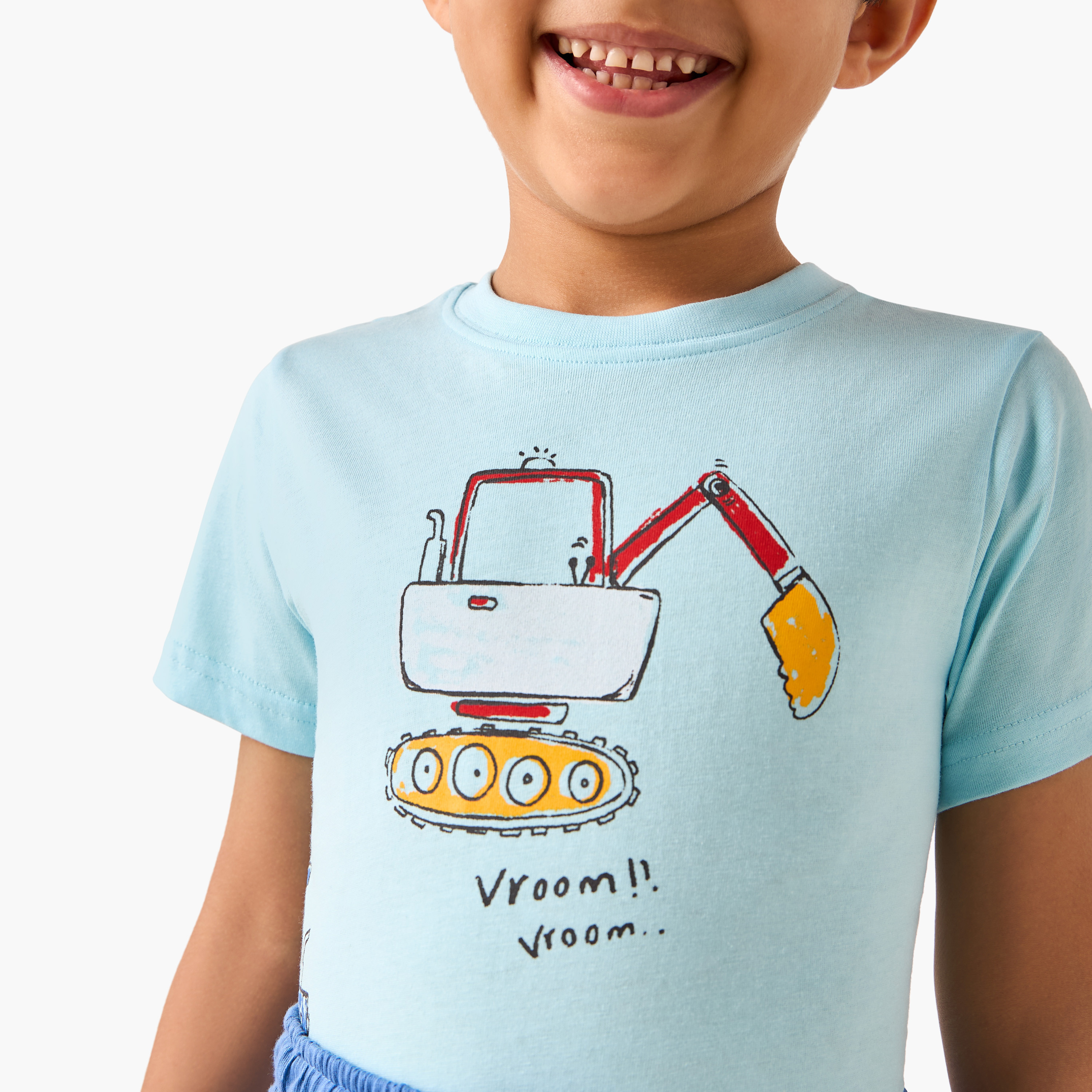 Juniors Printed T-shirt and Shorts Set-boys-clothing-nightwear-image-5