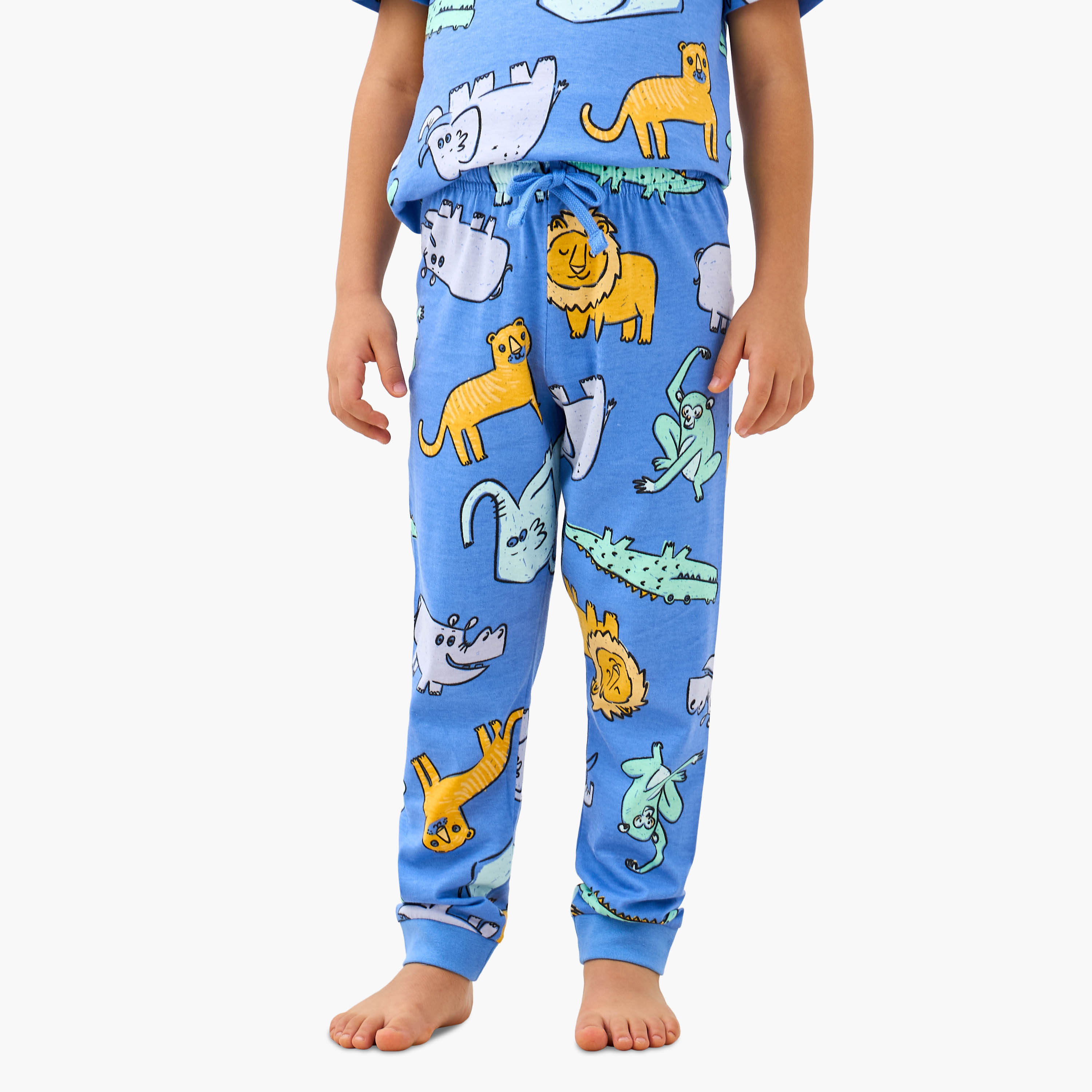 Juniors Animal Print T-shirt and Pyjama Set-boys-clothing-nightwear-image-3
