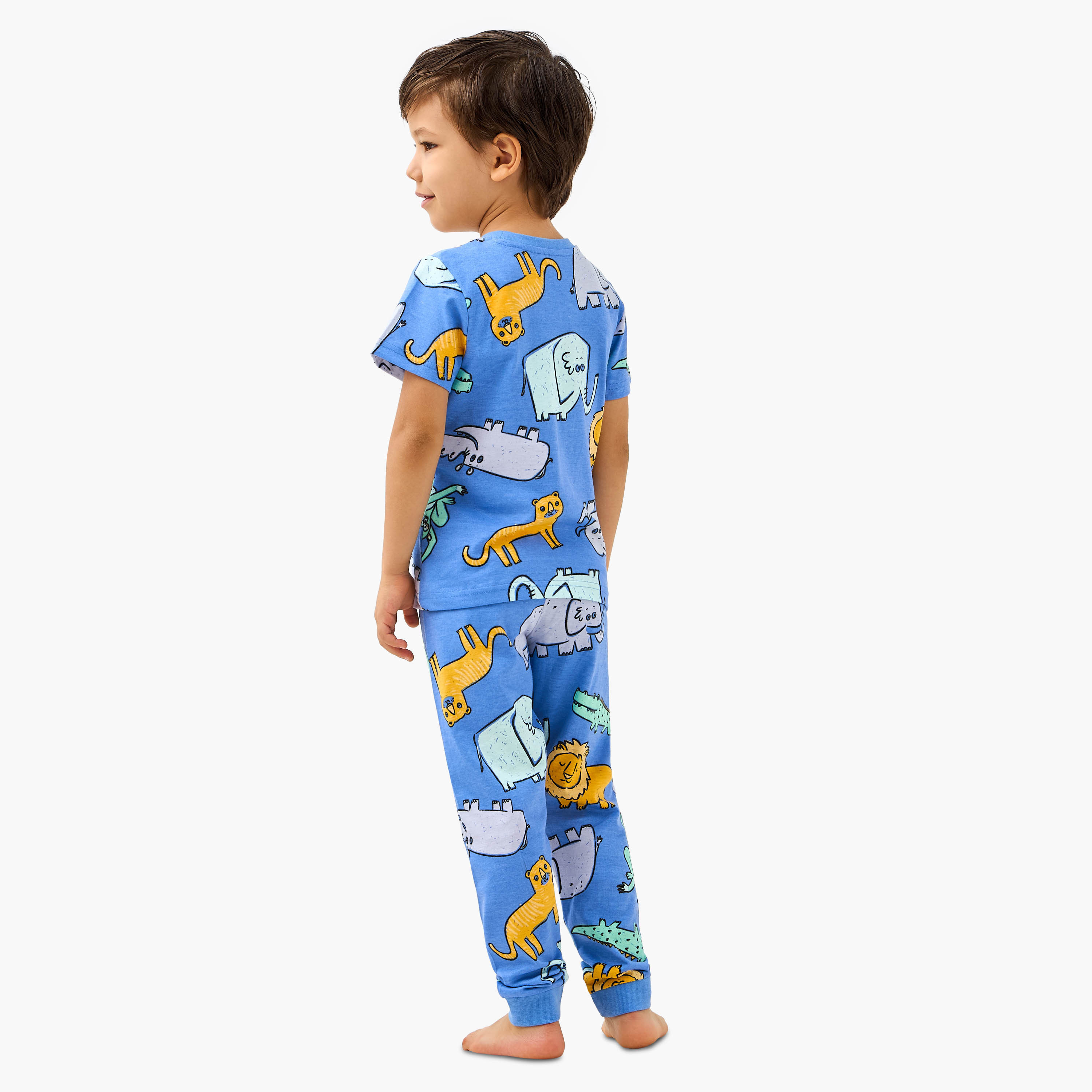 Juniors Animal Print T-shirt and Pyjama Set-boys-clothing-nightwear-image-4
