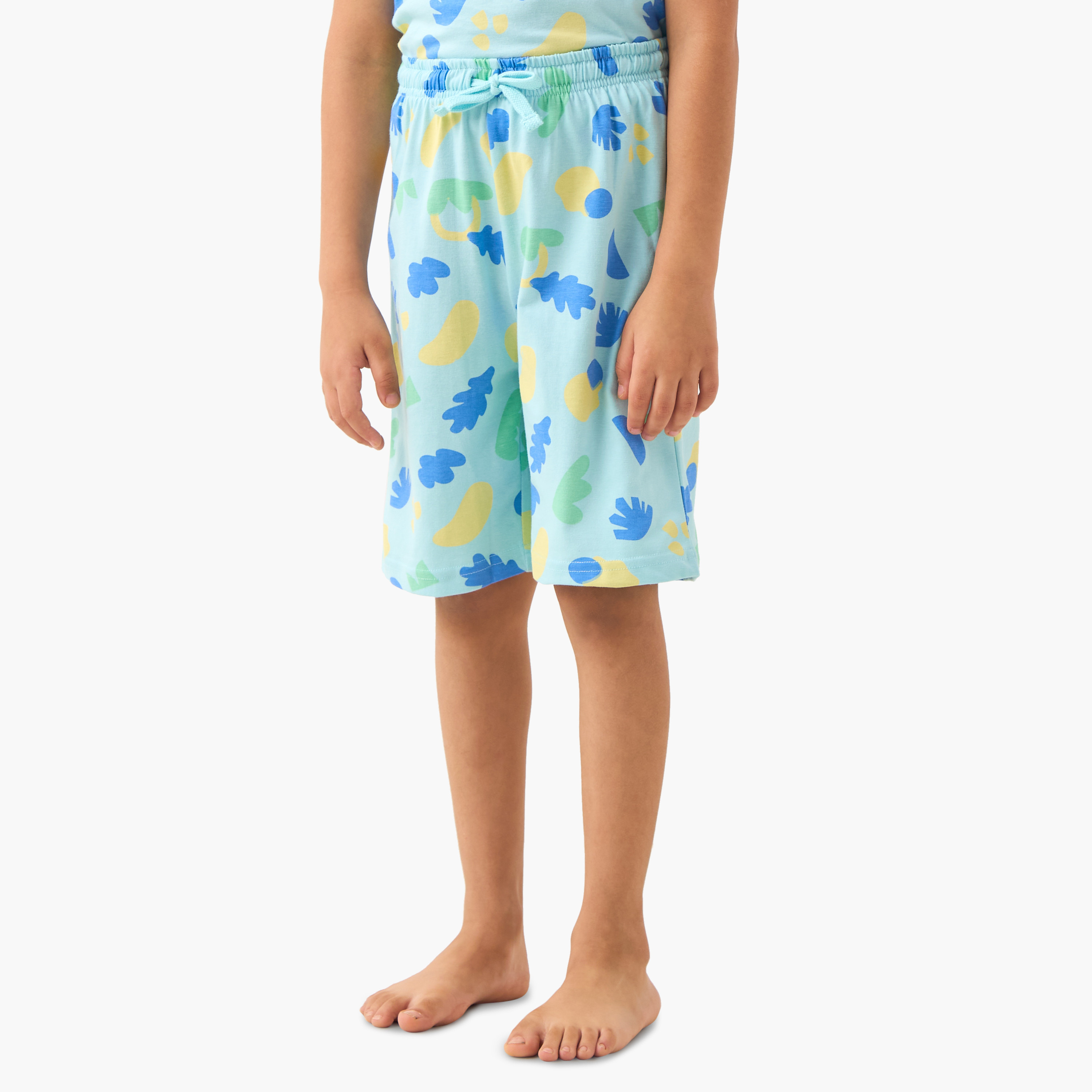 طقم تي شيرت وشورت بطبعة كاملة لليافعين-boys-clothing-nightwear-image-3
