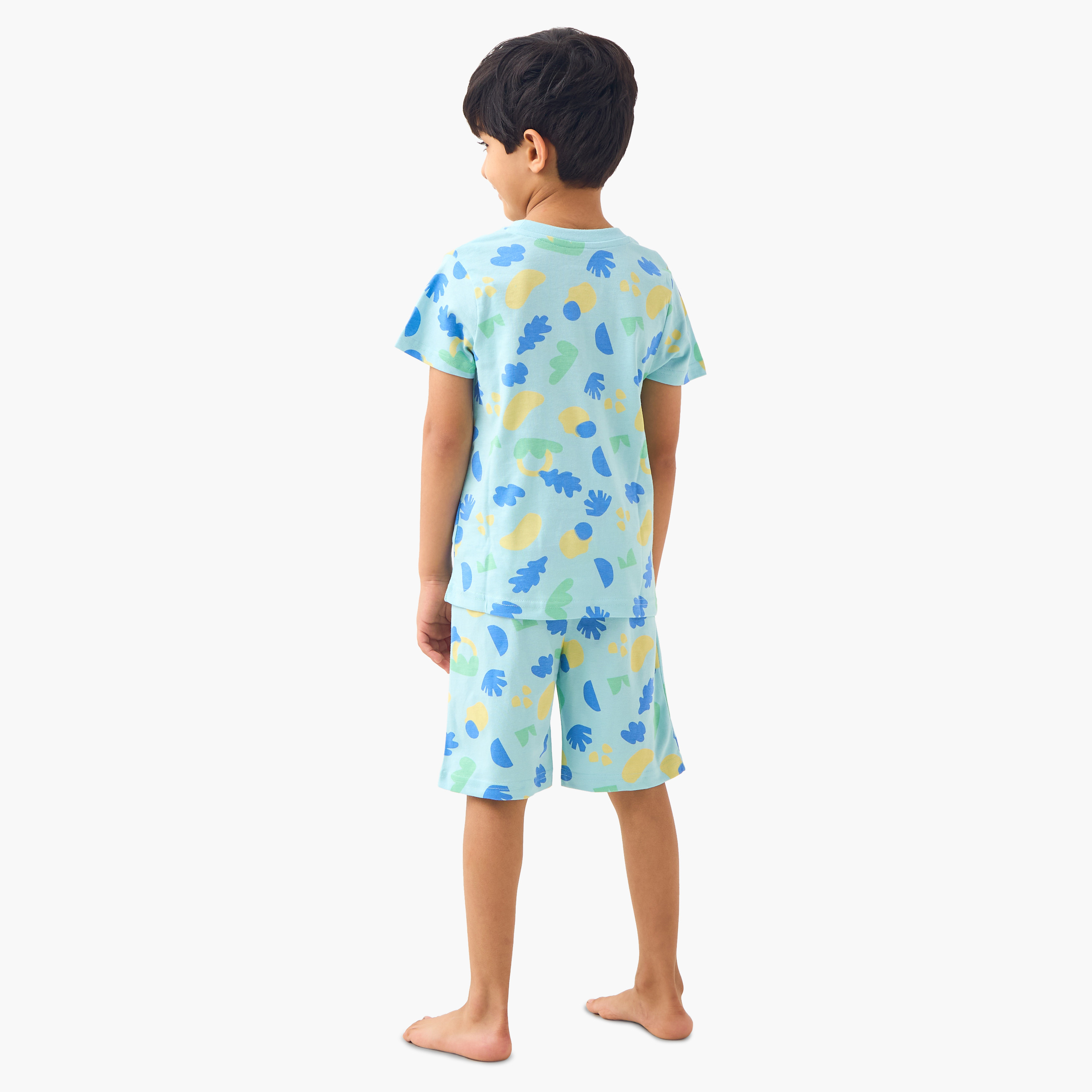 طقم تي شيرت وشورت بطبعة كاملة لليافعين-boys-clothing-nightwear-image-4