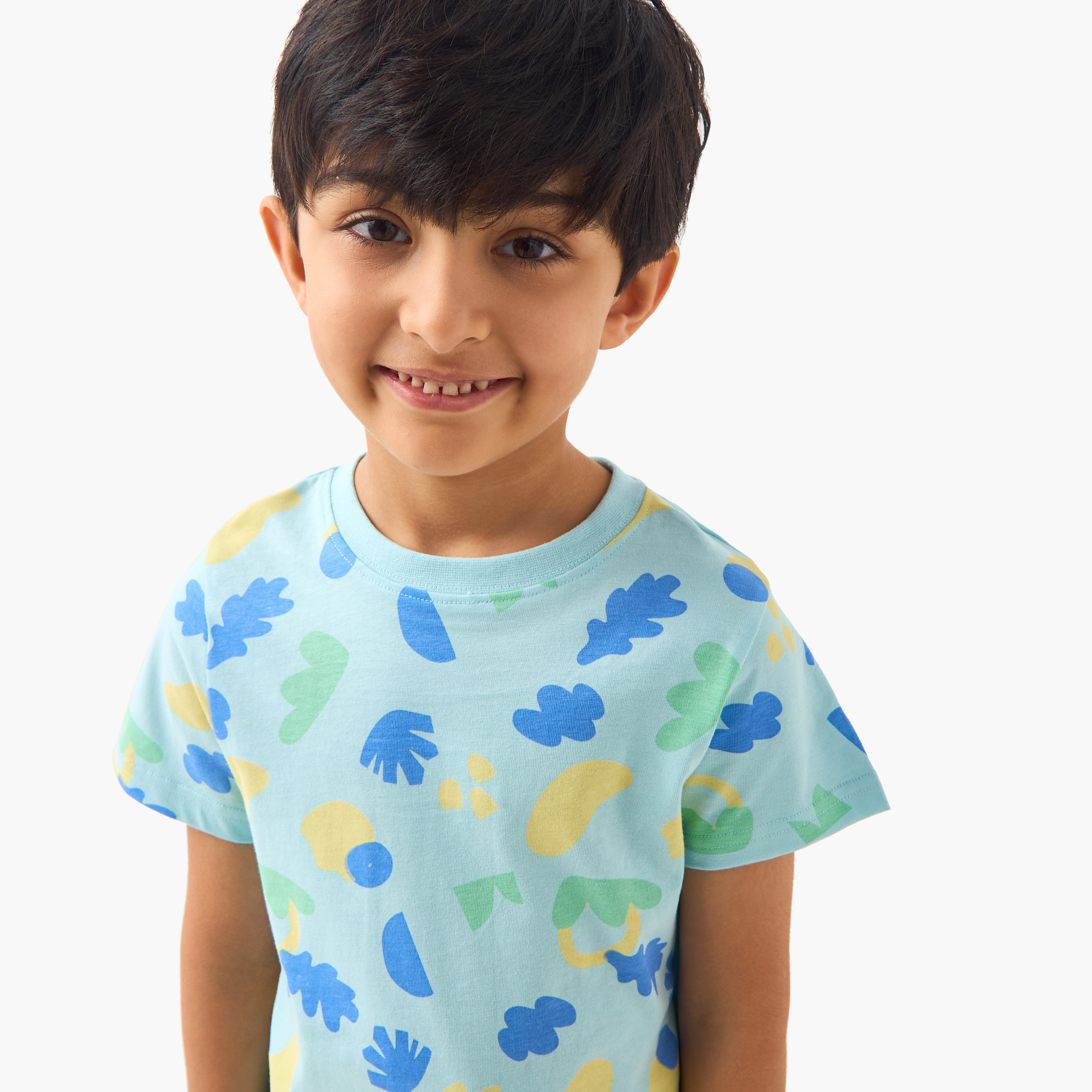 طقم تي شيرت وشورت بطبعة كاملة لليافعين-boys-clothing-nightwear-image-5