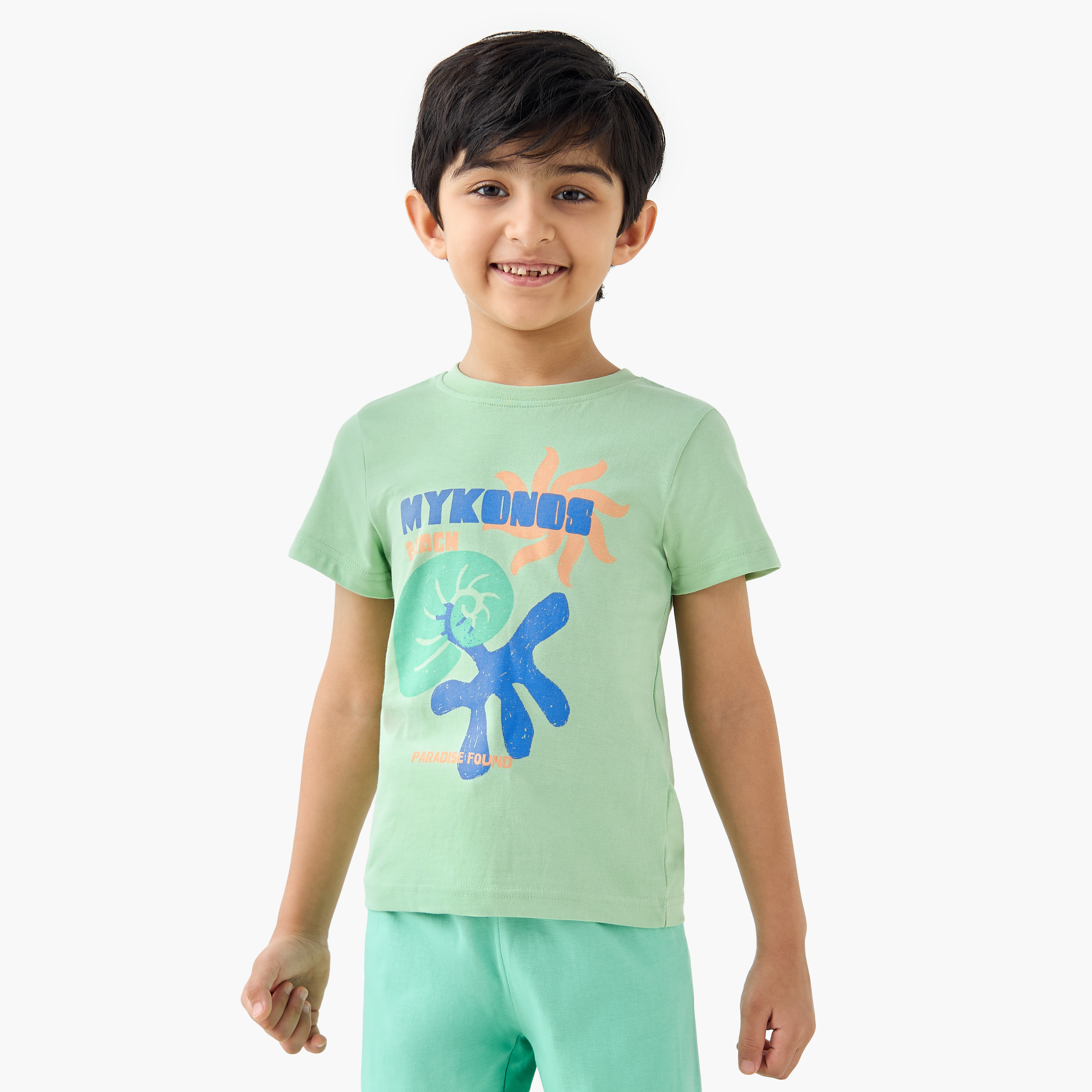 Juniors Printed T-shirt and Pyjama Set-boys-clothing-nightwear-image-2