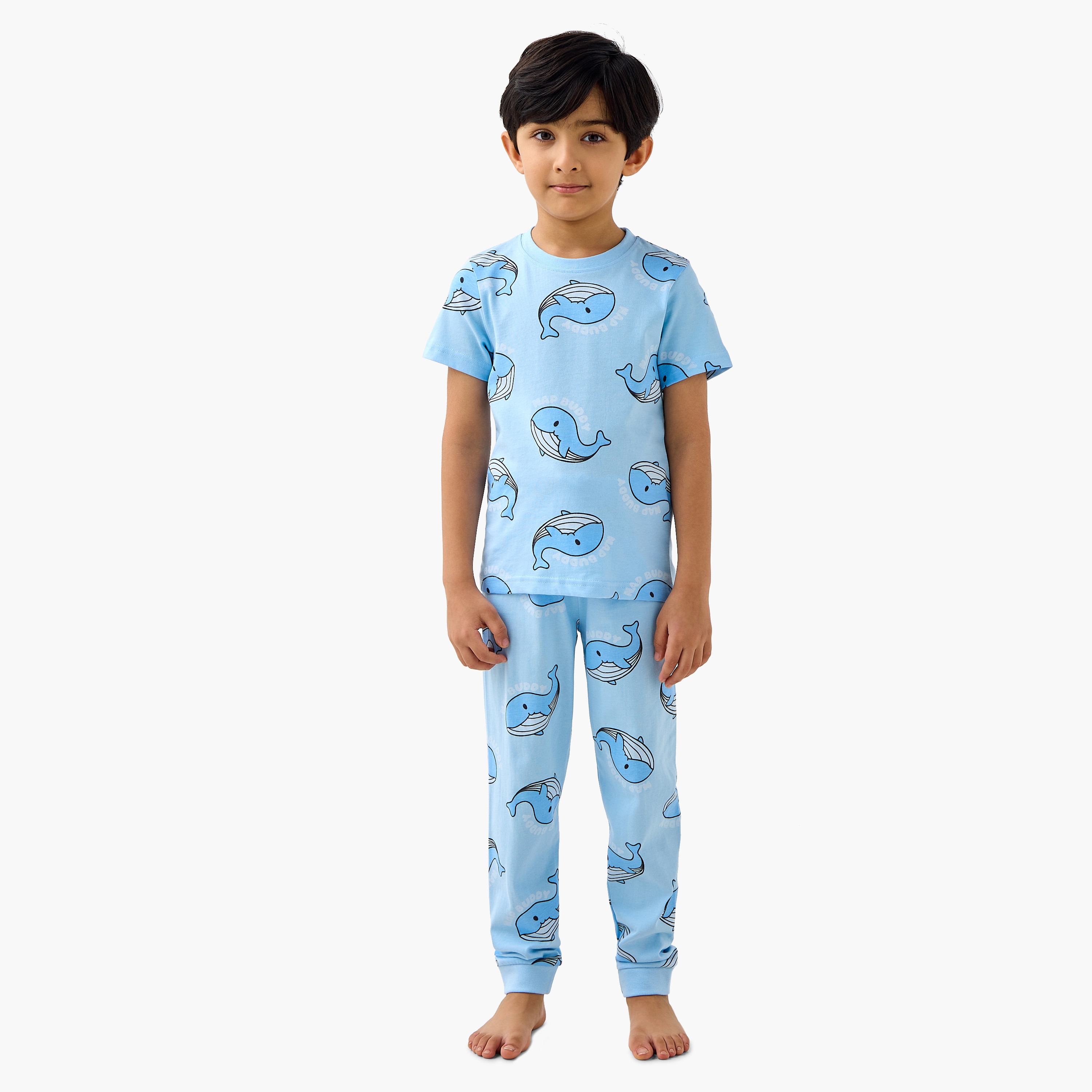 Juniors Printed T-shirts and Pyjamas - Set of 2-boys-clothing-nightwear-image-2