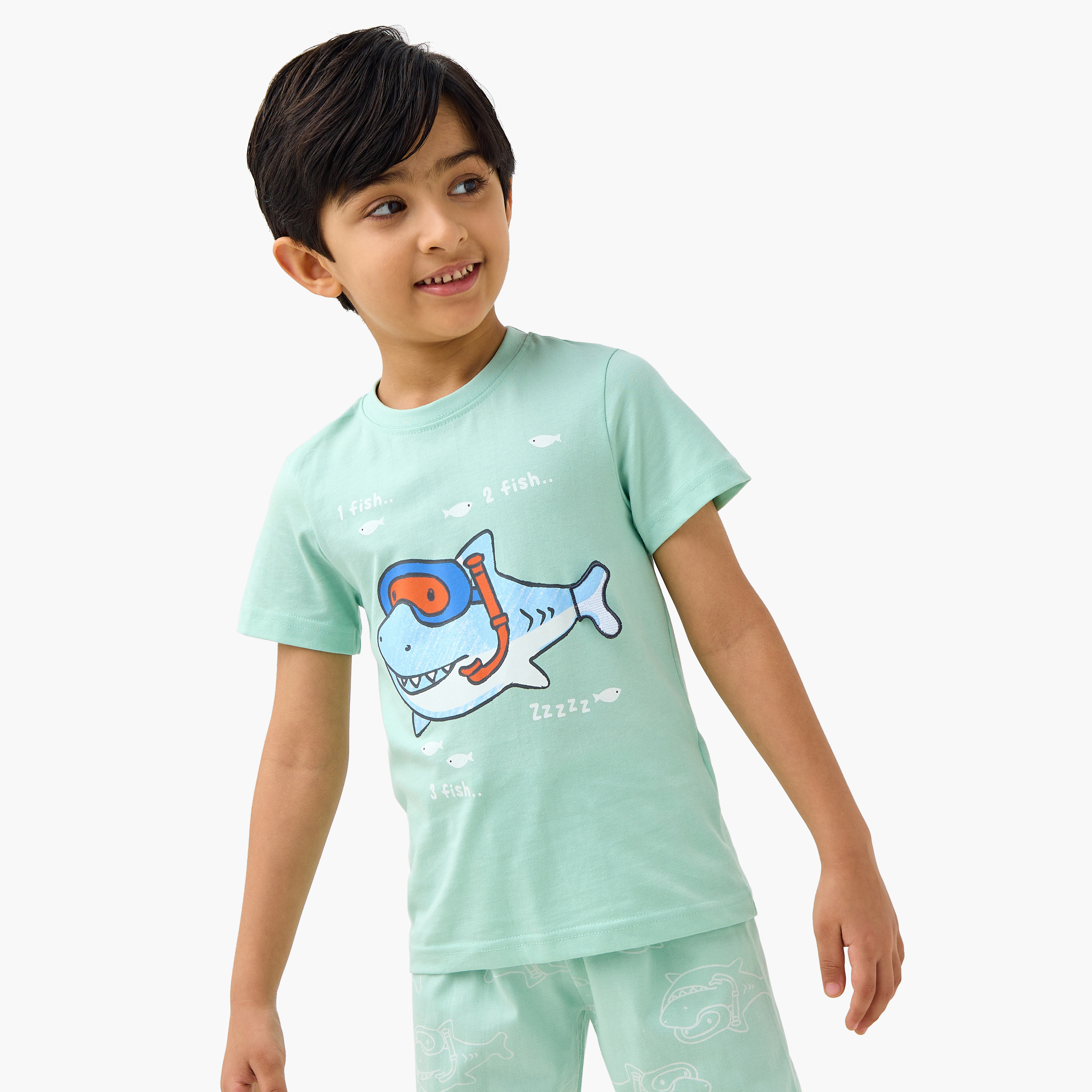 Juniors Printed T-shirts and Pyjamas - Set of 2-boys-clothing-nightwear-image-4