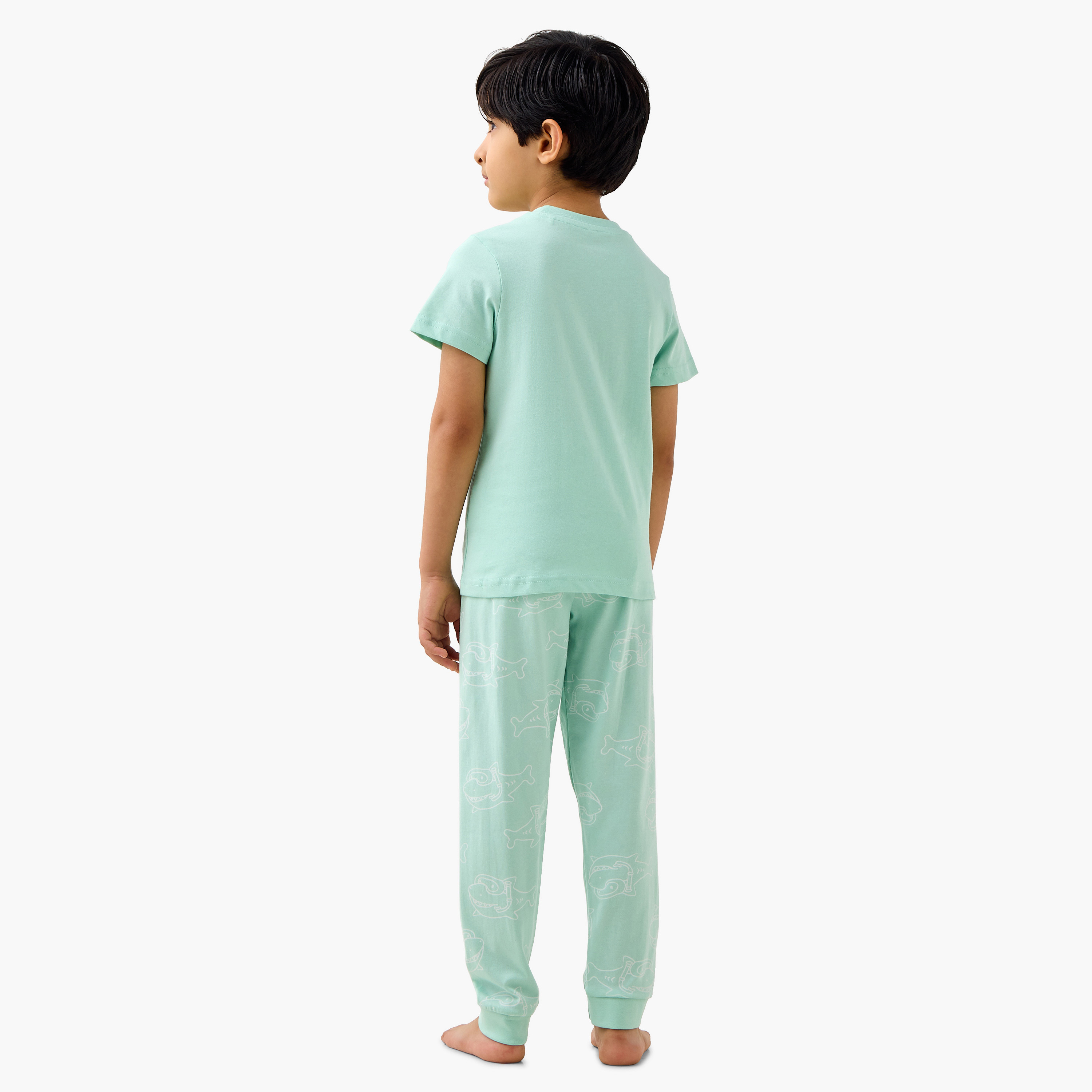 Juniors Printed T-shirts and Pyjamas - Set of 2-boys-clothing-nightwear-image-6