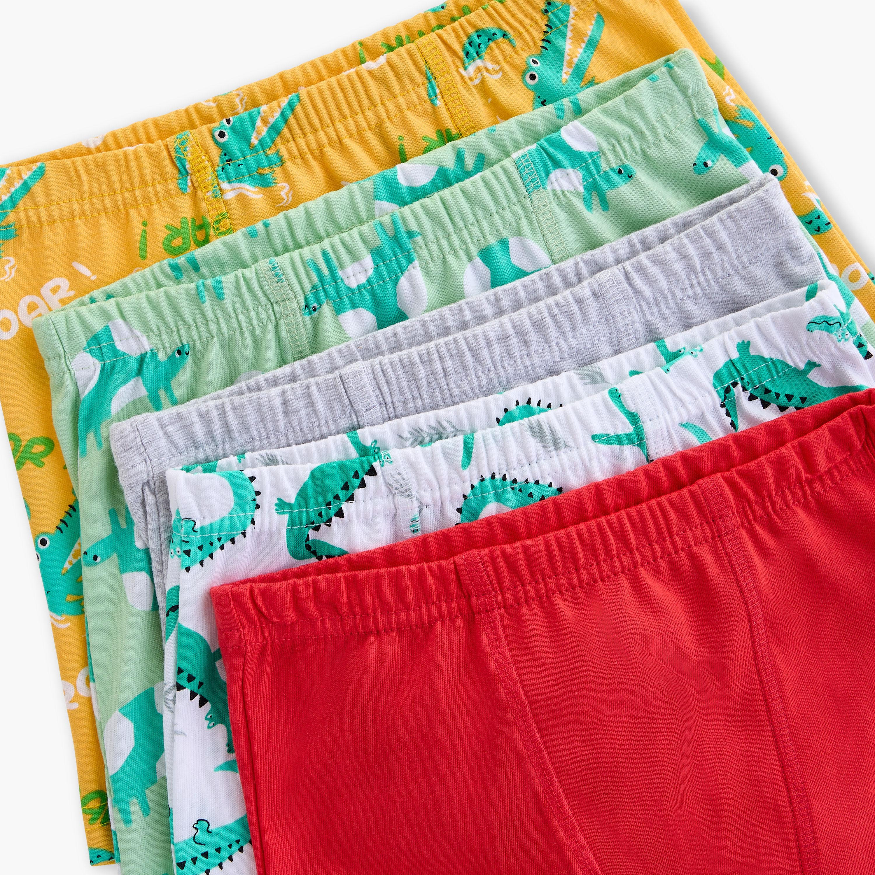 Juniors Crocodile Print Boxers - Set of 5-baby-boys-clothing-innerwear-image-7