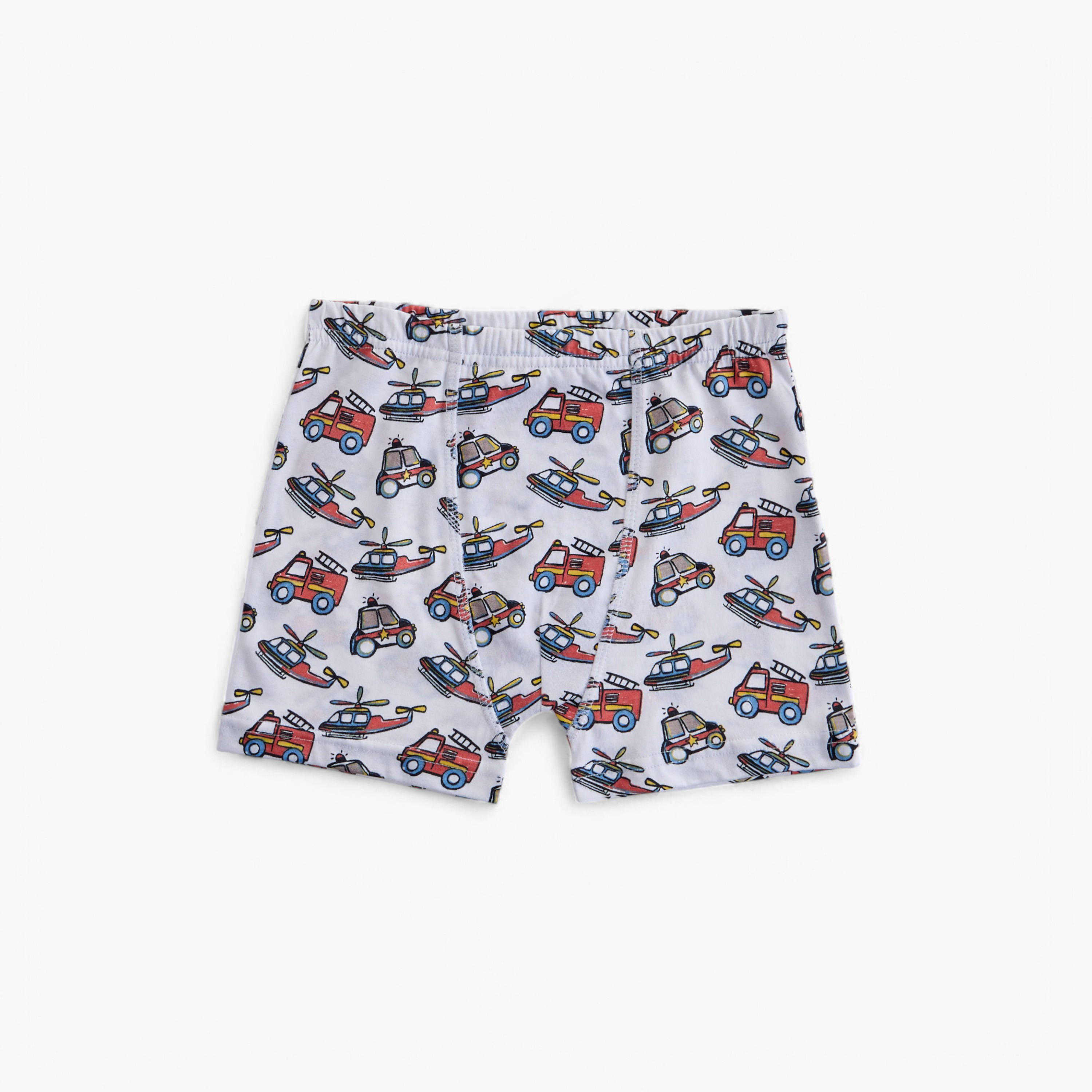 Juniors Vehicle Print Boxers with Elasticated Waistband - Set of 5-baby-boys-clothing-innerwear-image-5