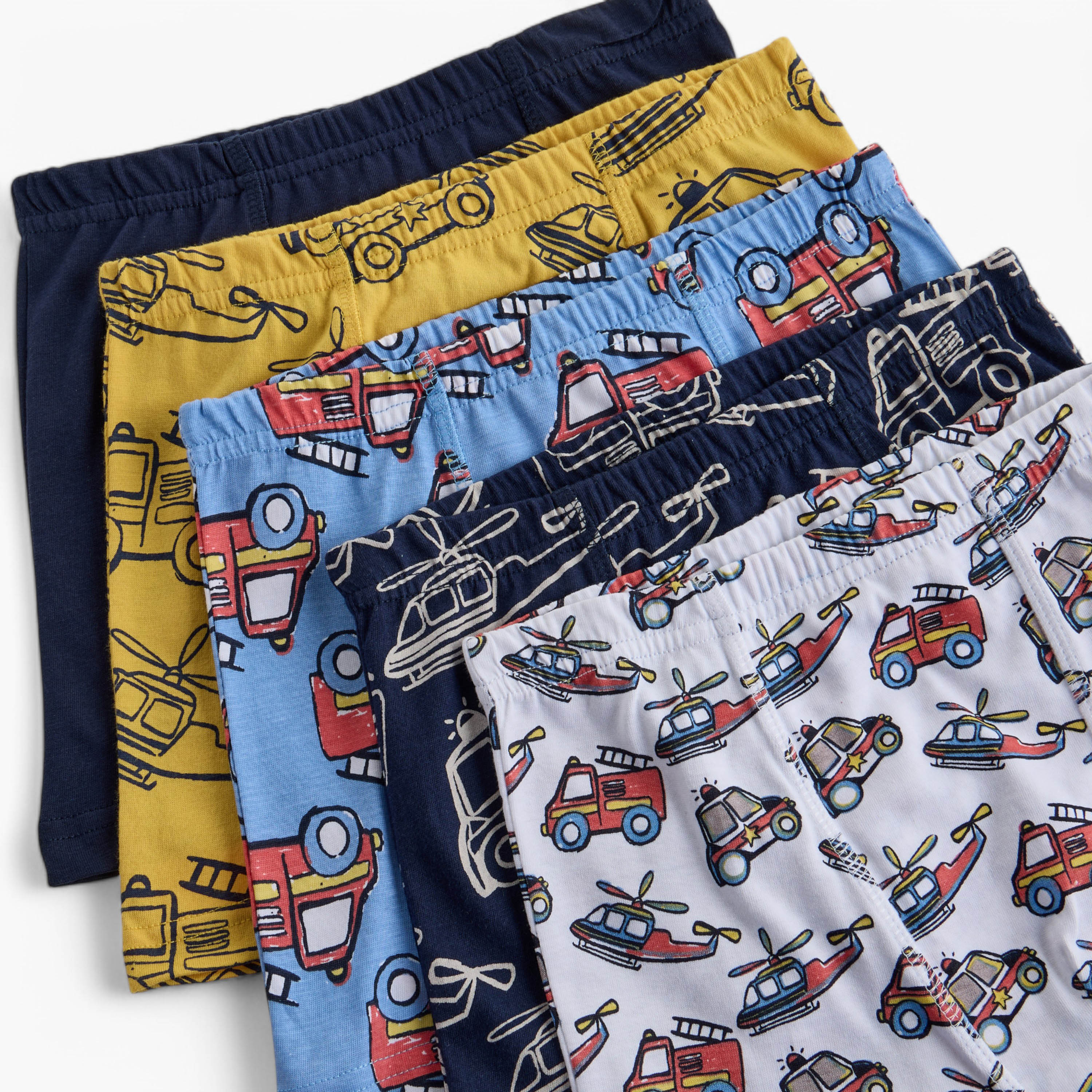 Juniors Vehicle Print Boxers with Elasticated Waistband - Set of 5-baby-boys-clothing-innerwear-image-7