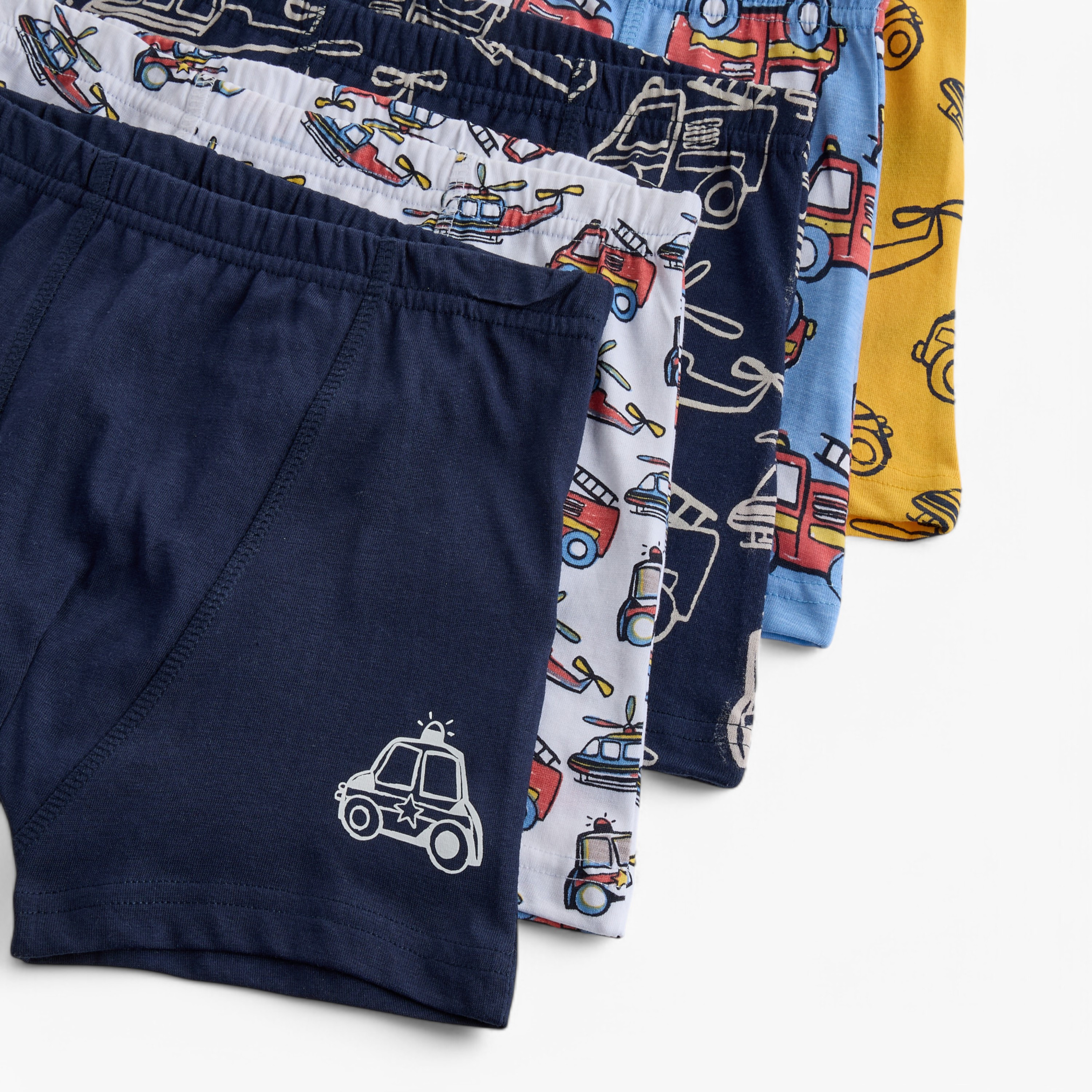 Juniors Vehicle Print Boxers with Elasticated Waistband - Set of 5-baby-boys-clothing-innerwear-image-8