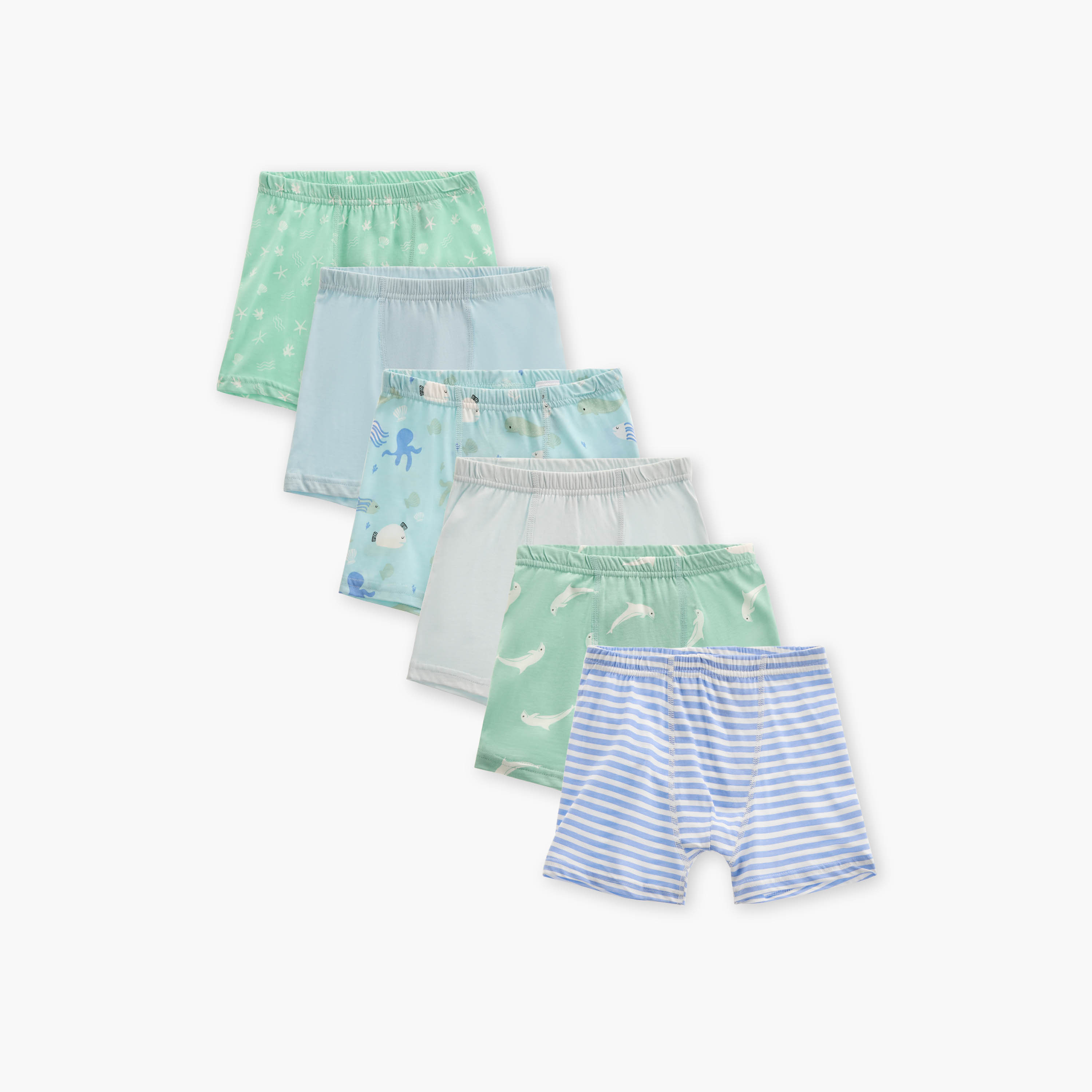 Juniors Sea Animal Print Boxer Briefs - Set of 7-baby-boys-clothing-innerwear-image-1